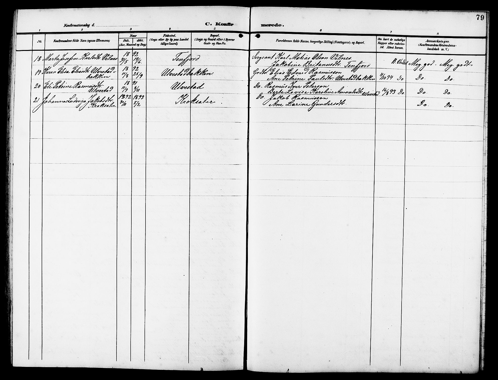 Ministerialprotokoller, klokkerbøker og fødselsregistre - Møre og Romsdal, AV/SAT-A-1454/525/L0377: Parish register (copy) no. 525C03, 1903-1917, p. 79