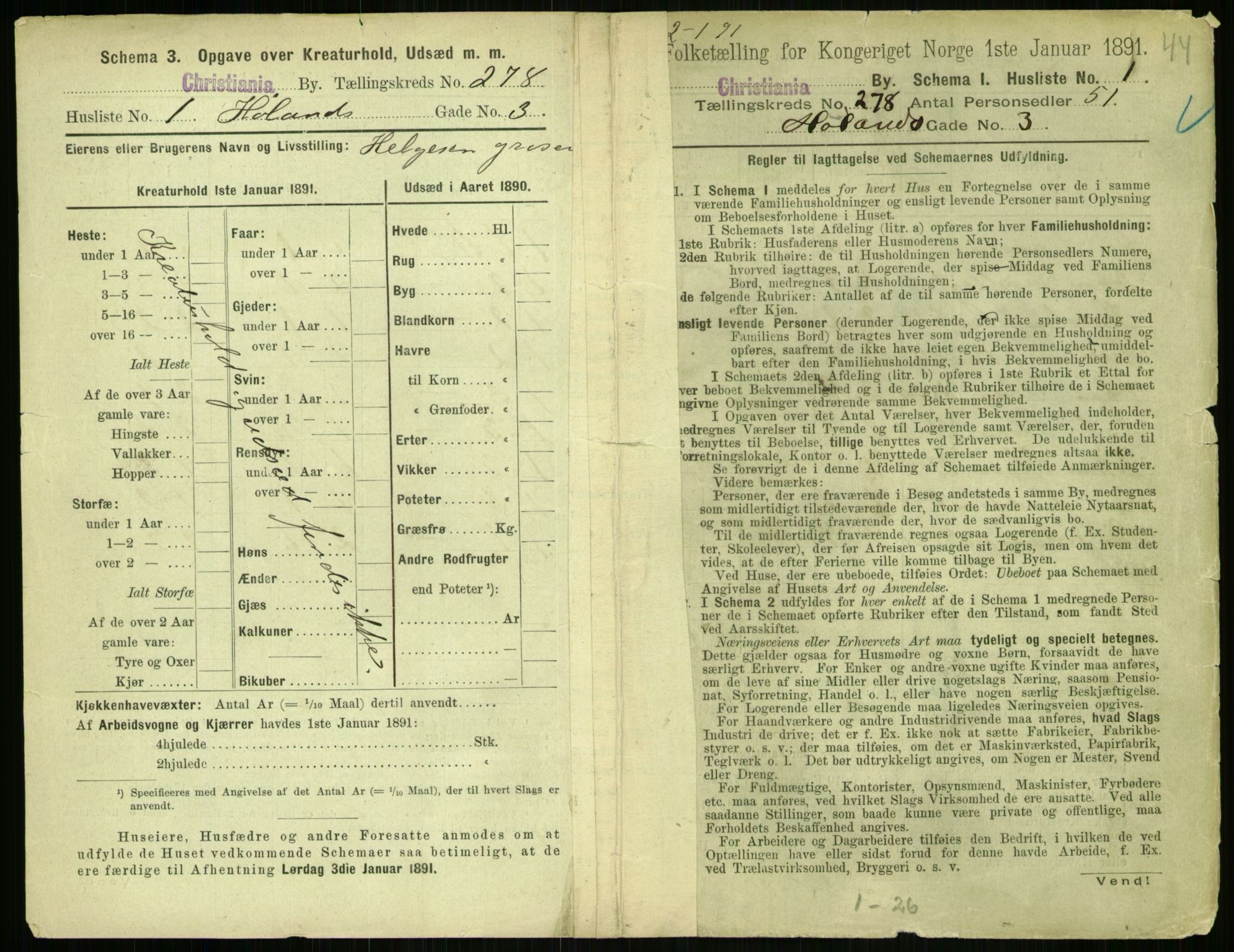 RA, 1891 census for 0301 Kristiania, 1891, p. 168668