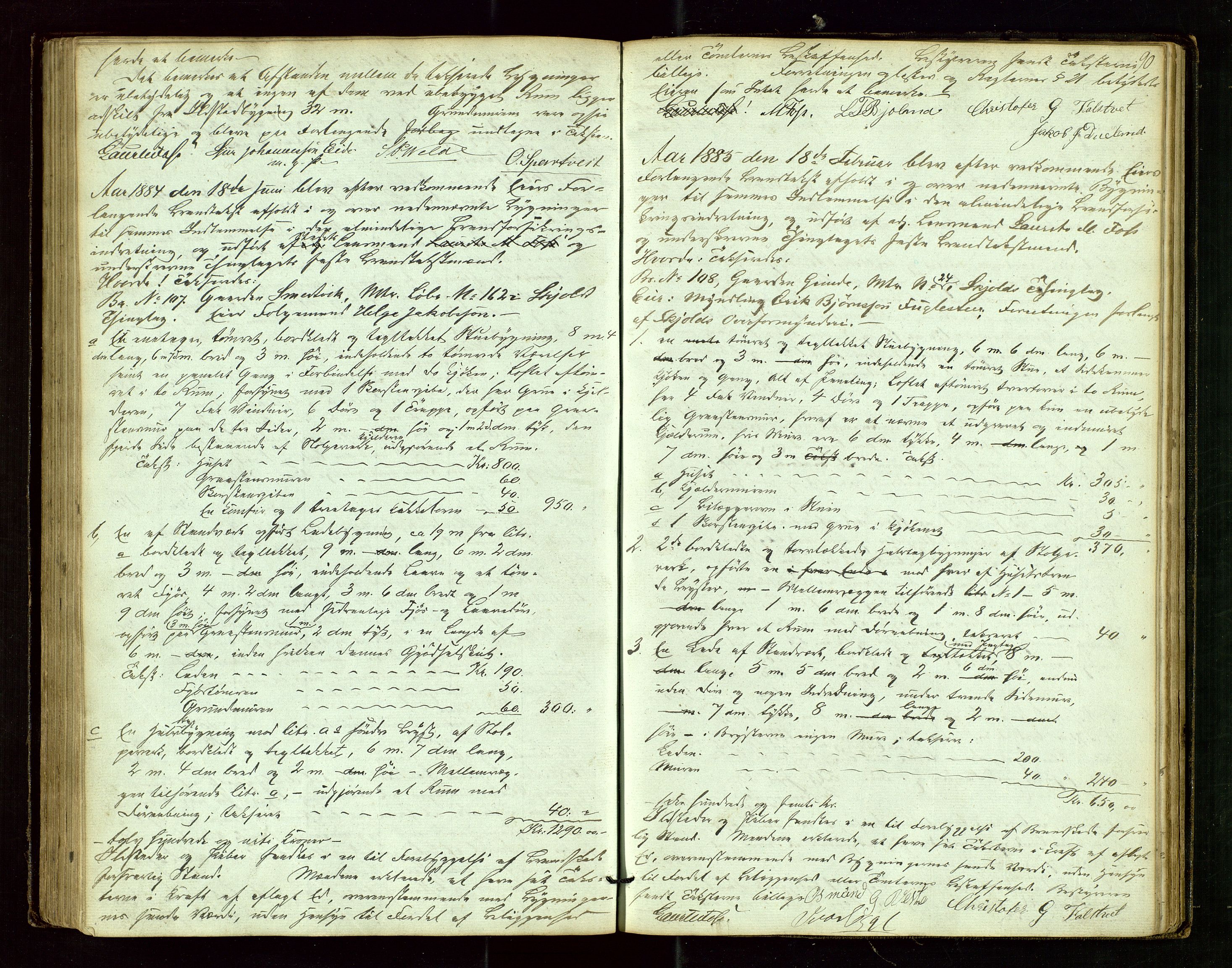 Skjold lensmannskontor, SAST/A-100182/Goa/L0001: "Brandtaxations-Protocol for Skjold Thinglaug i Ryfylke", 1853-1890, p. 89b-90a