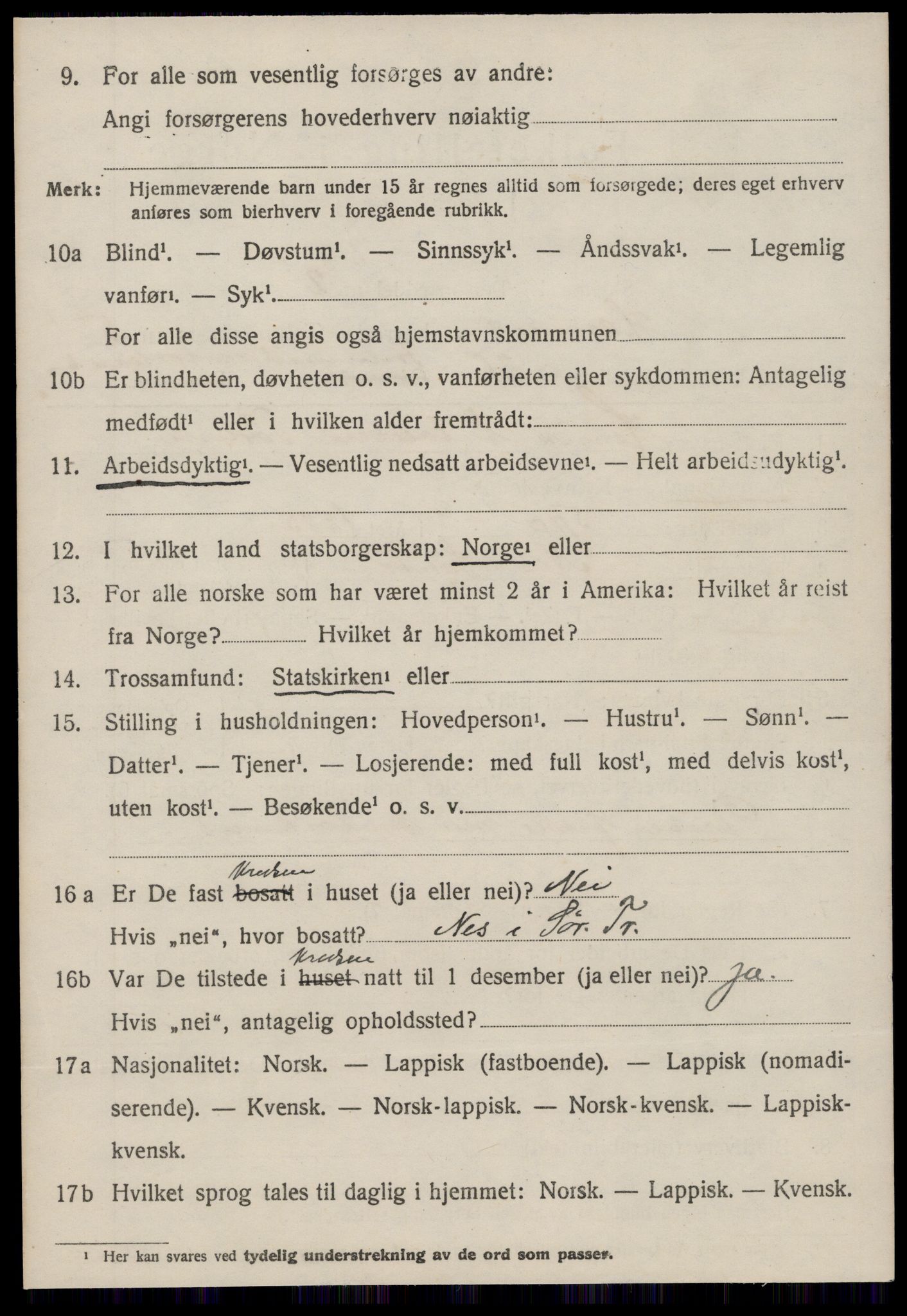 SAT, 1920 census for Hemne, 1920, p. 3519