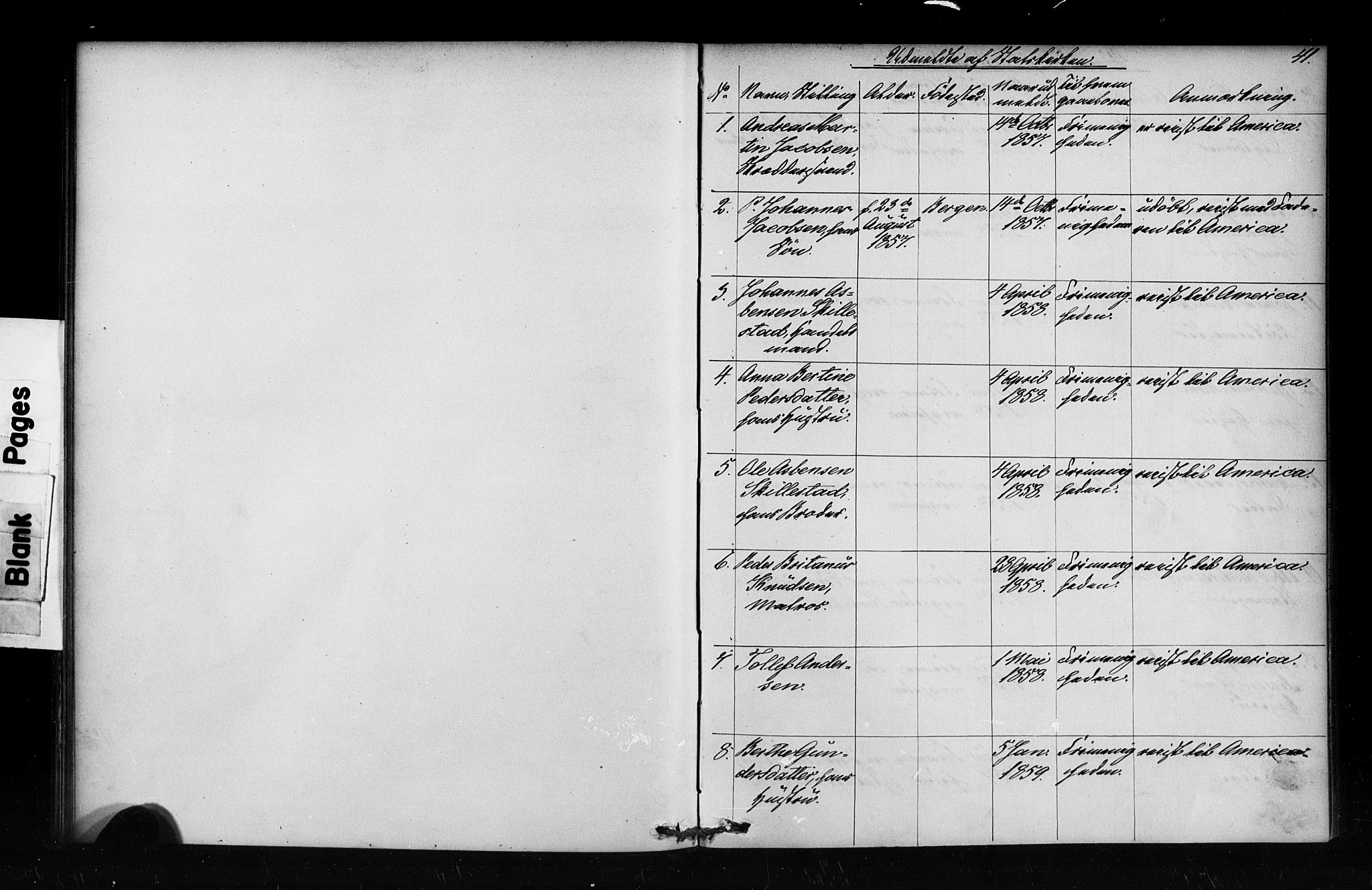 Nykirken Sokneprestembete, SAB/A-77101/H/Haa/L0052: Parish register (official) no. H 1, 1858-1896, p. 41
