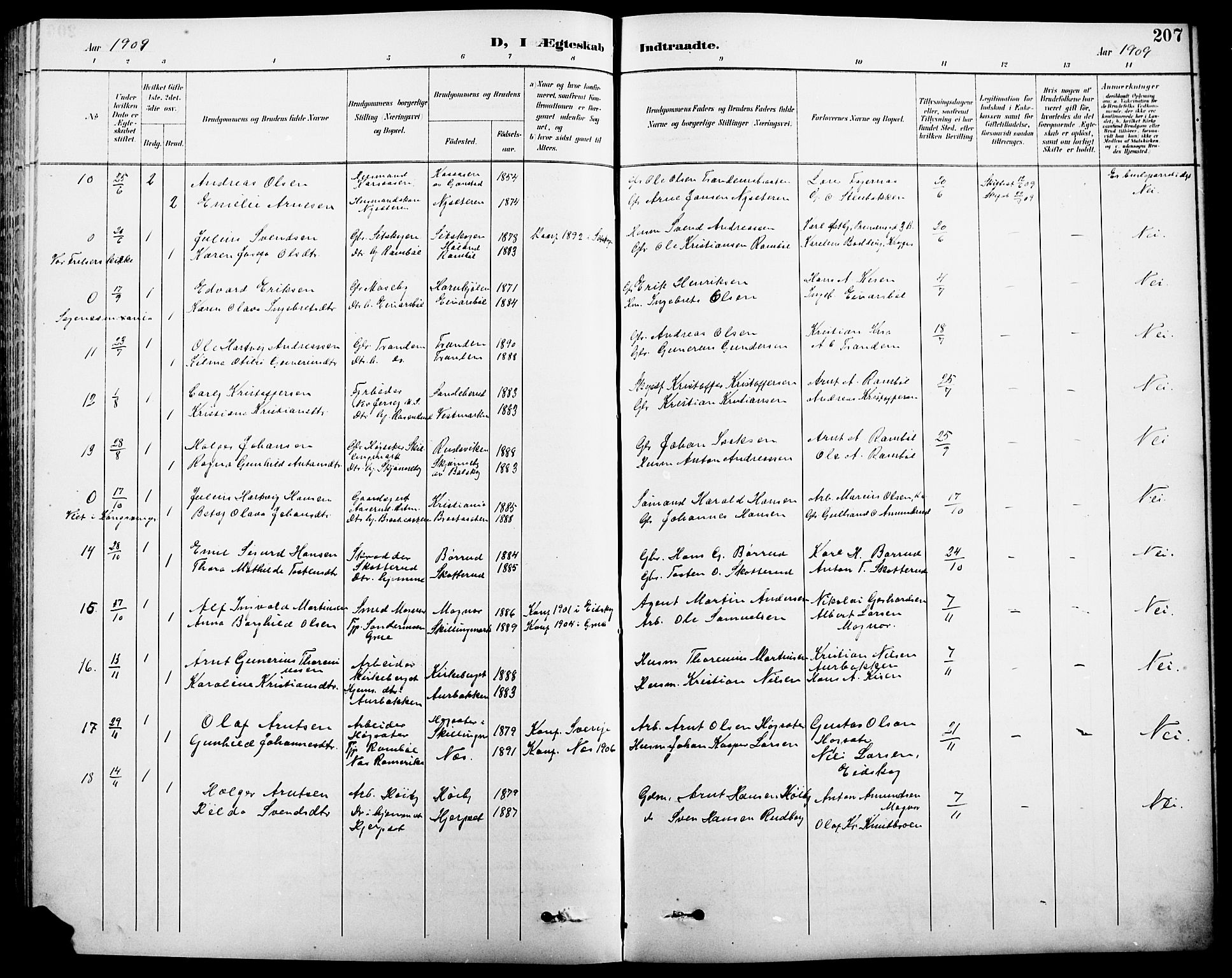 Eidskog prestekontor, SAH/PREST-026/H/Ha/Hab/L0001: Parish register (copy) no. 1, 1895-1917, p. 207