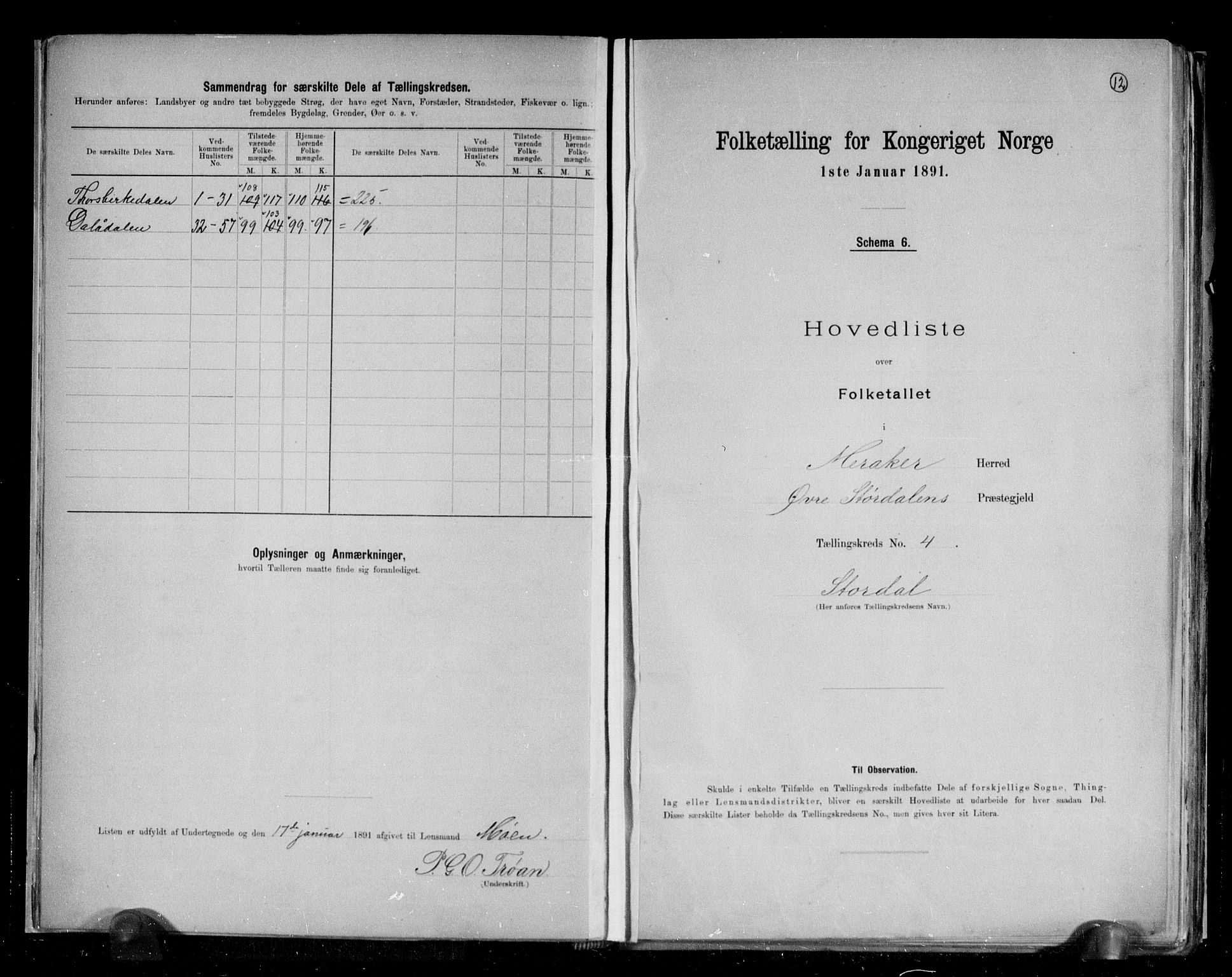 RA, 1891 census for 1711 Meråker, 1891, p. 13