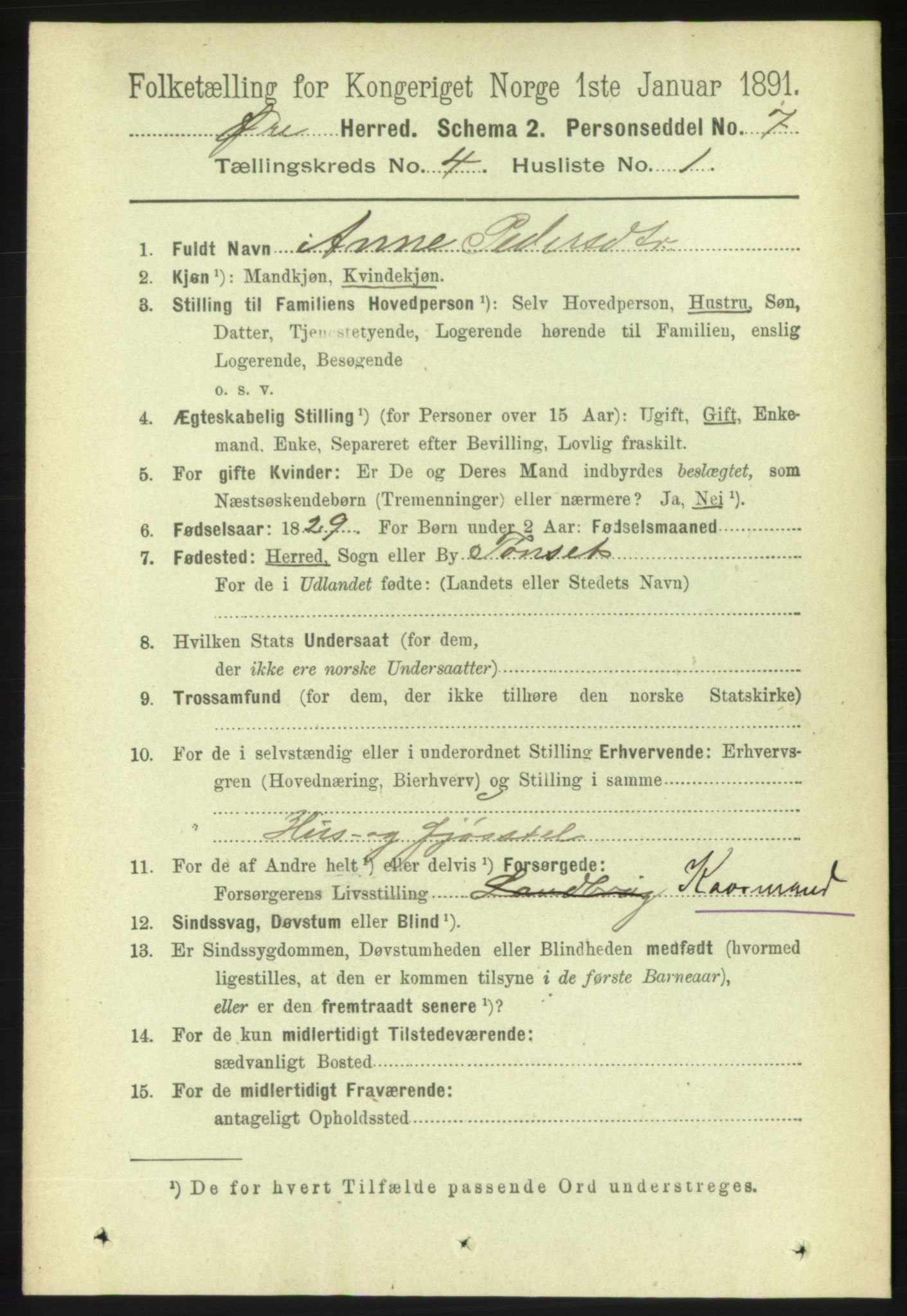 RA, 1891 census for 1558 Øre, 1891, p. 1592