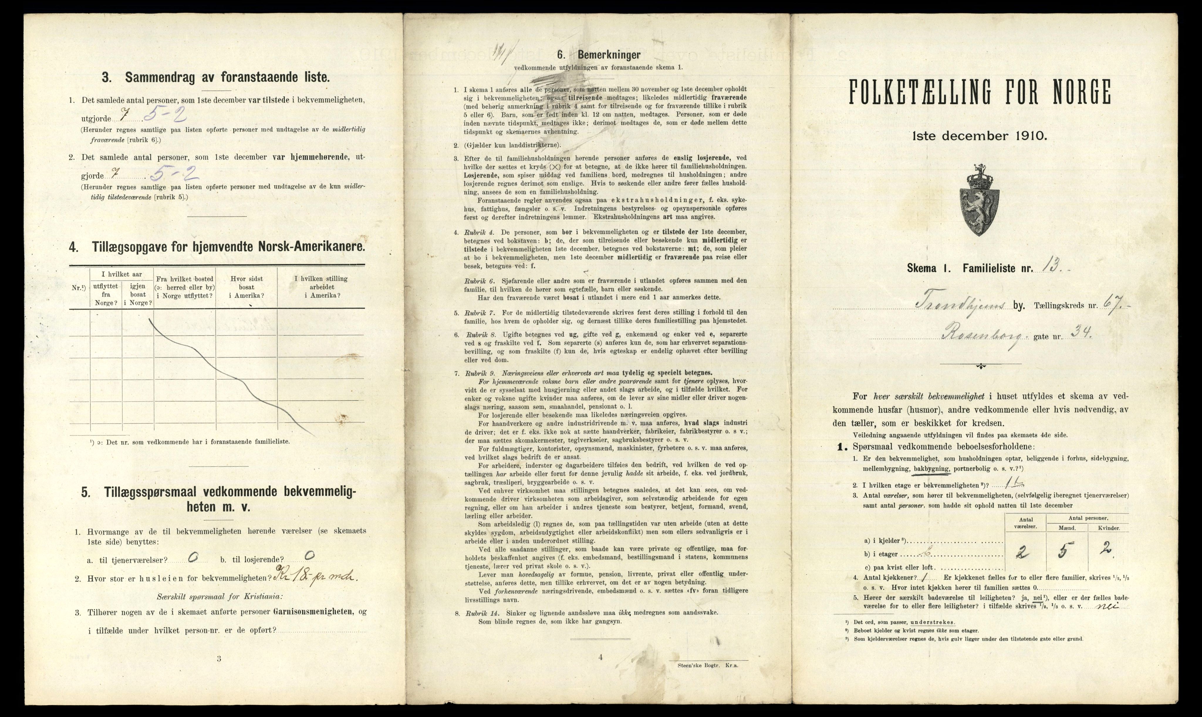 RA, 1910 census for Trondheim, 1910, p. 19553