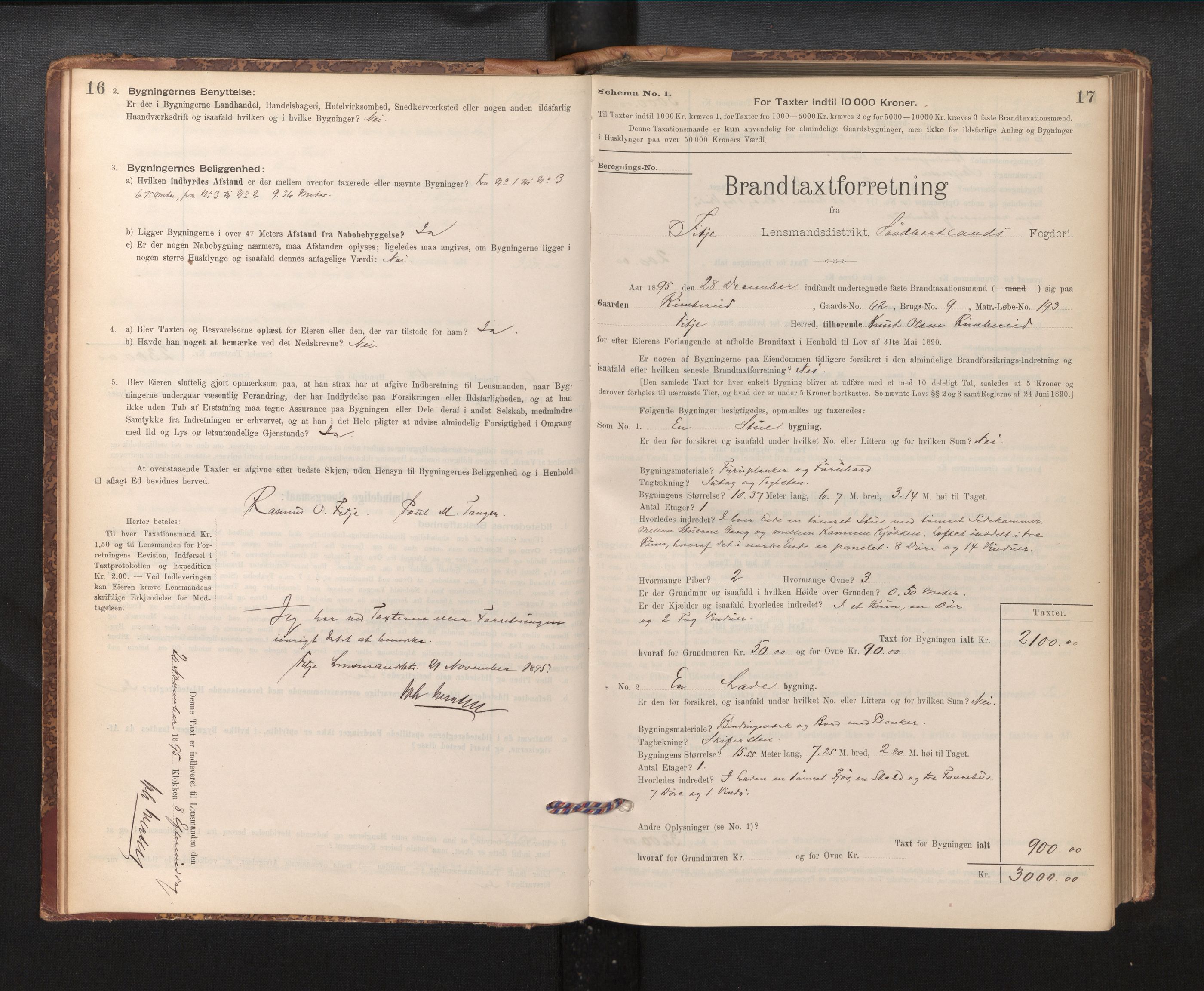 Lensmannen i Fitjar, SAB/A-32001/0012/L0001: Branntakstprotokoll, skjematakst, 1895-1948, p. 16-17
