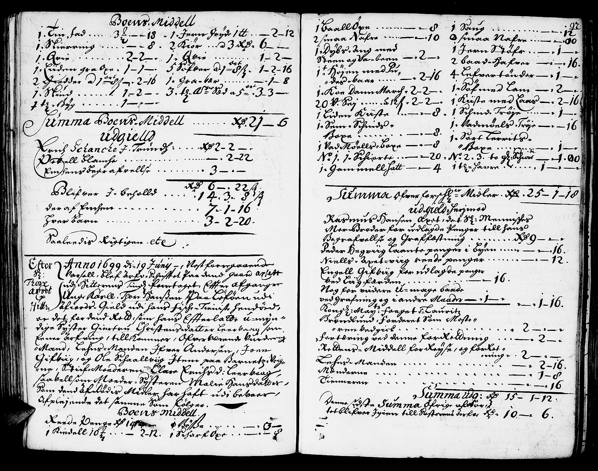 Fosen sorenskriveri, AV/SAT-A-1107/1/3/3A/L0003: Skifteprotokoll, 1696-1709, p. 92