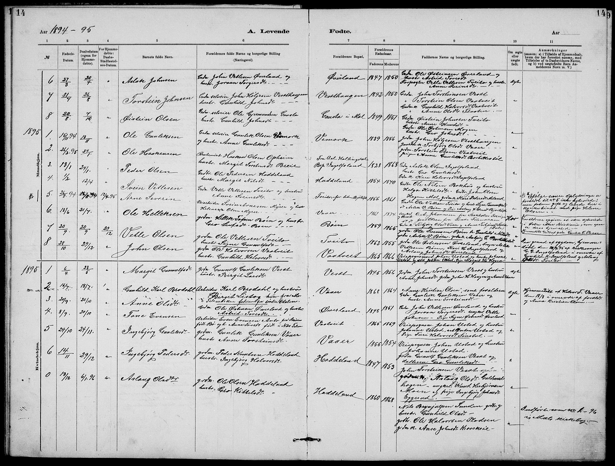 Rjukan kirkebøker, SAKO/A-294/G/Ga/L0001: Parish register (copy) no. 1, 1880-1914, p. 14