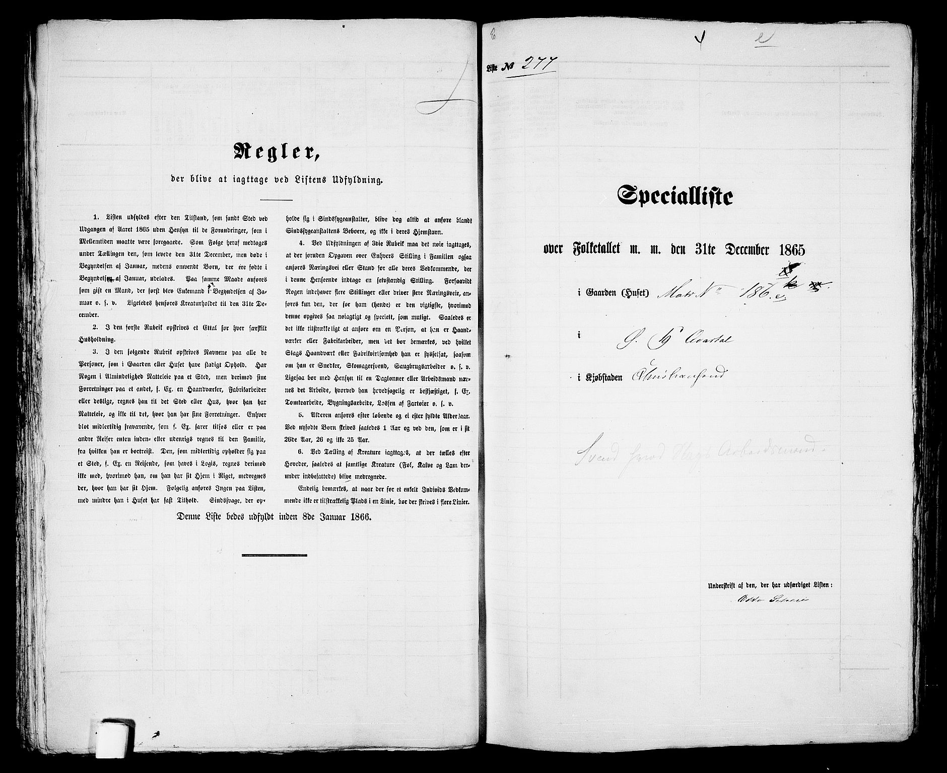 RA, 1865 census for Kristiansand, 1865, p. 576