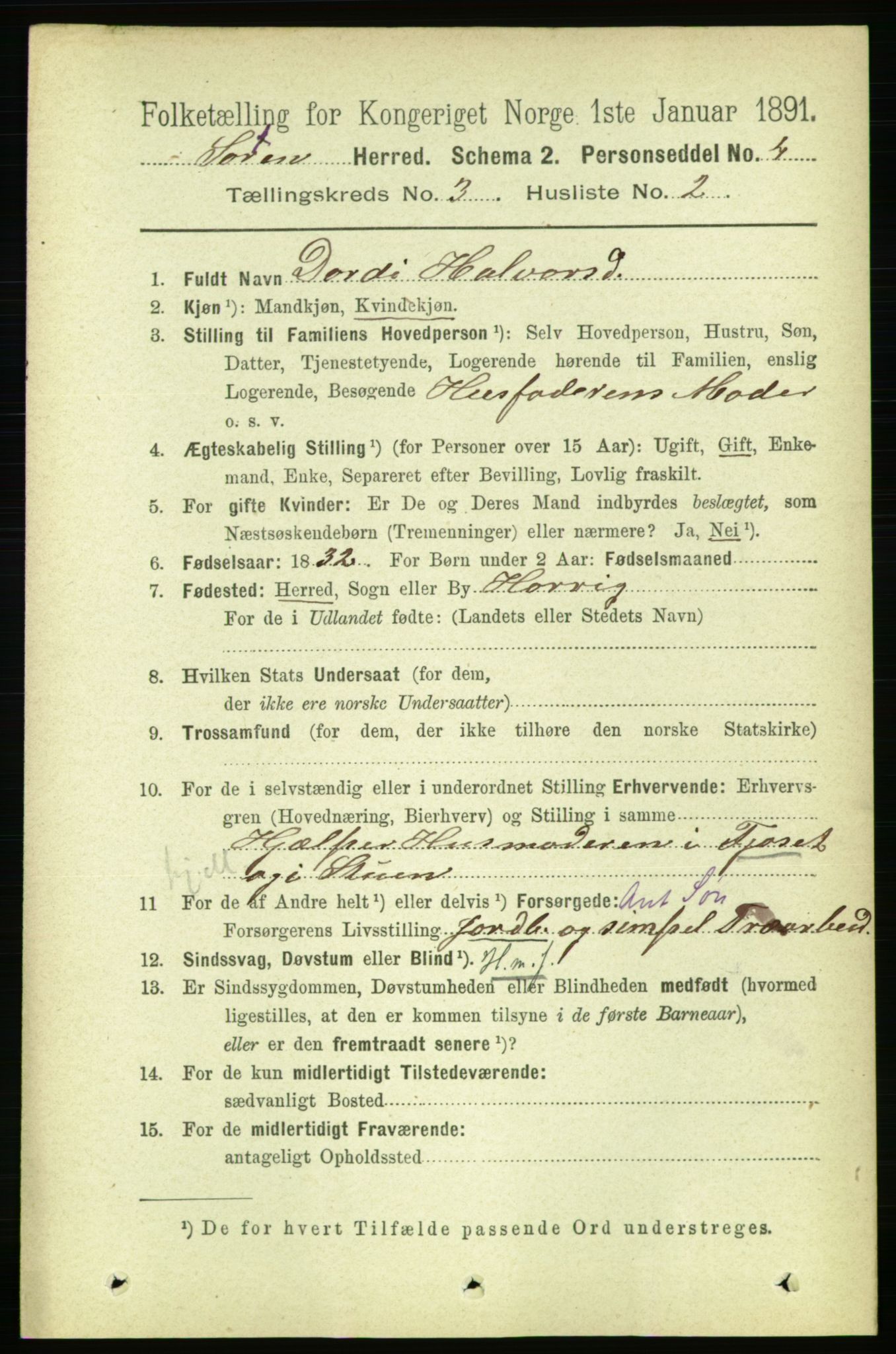 RA, 1891 census for 1648 Støren, 1891, p. 799