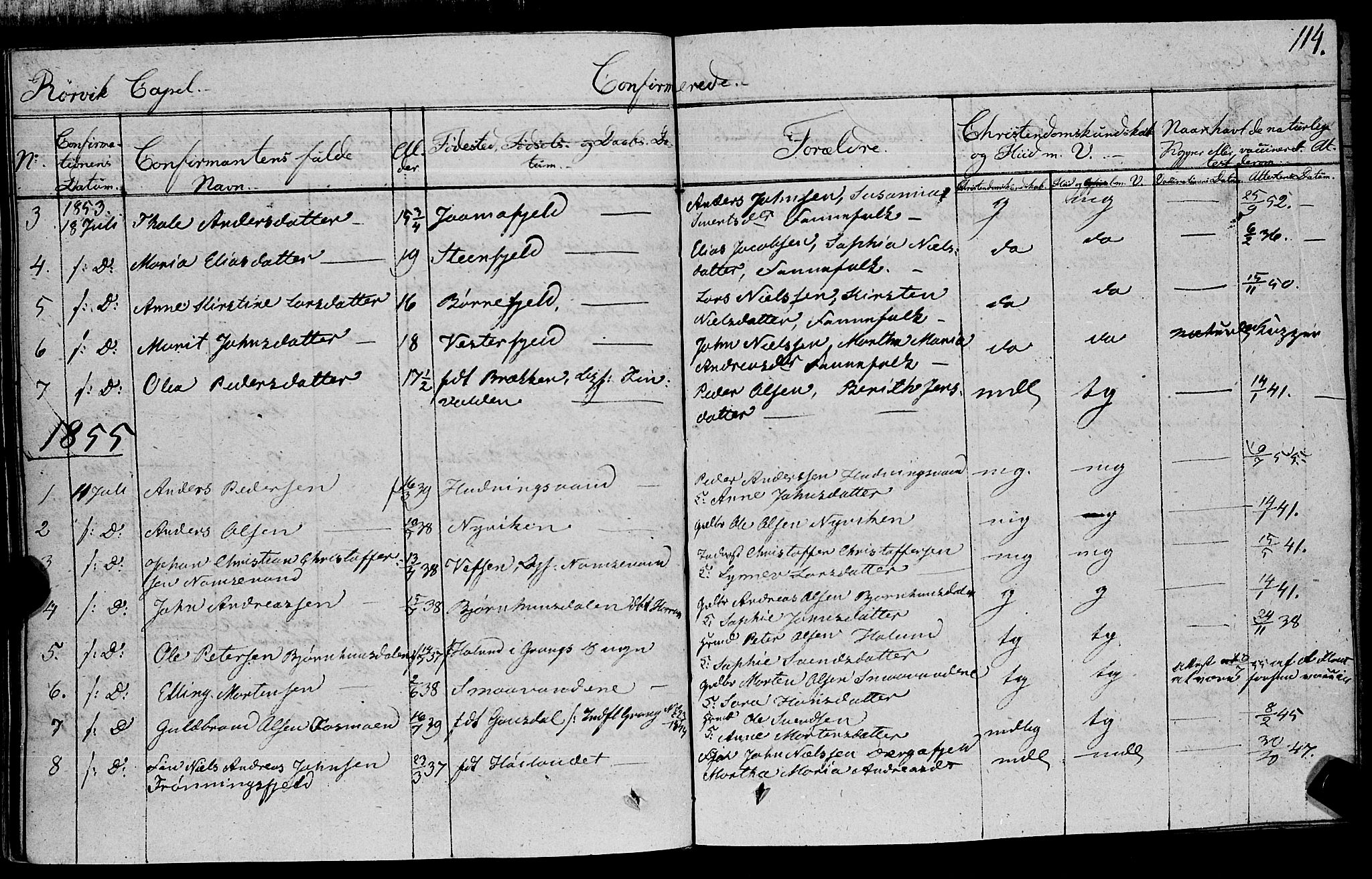 Ministerialprotokoller, klokkerbøker og fødselsregistre - Nord-Trøndelag, SAT/A-1458/762/L0538: Parish register (official) no. 762A02 /1, 1833-1879, p. 114