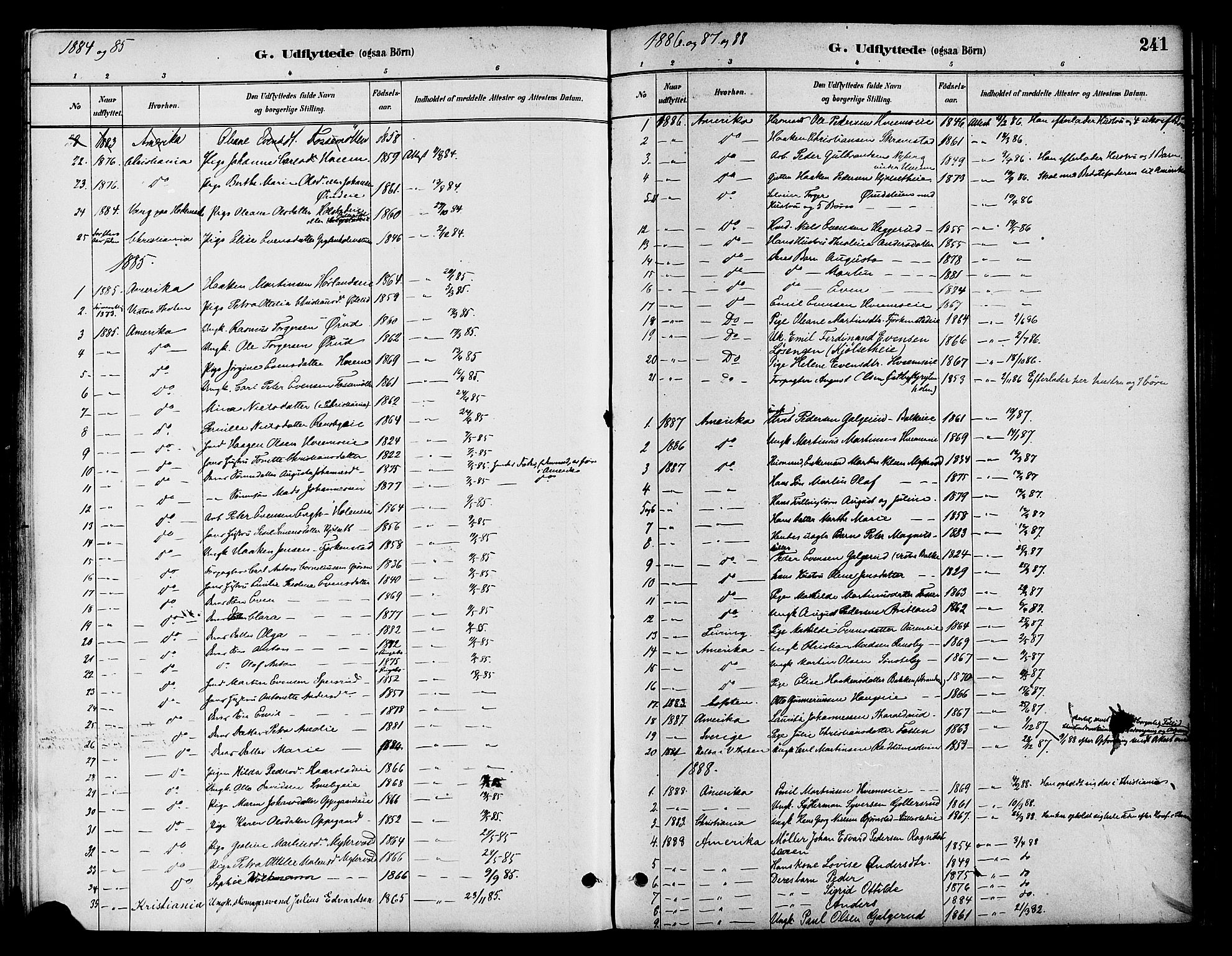 Østre Toten prestekontor, AV/SAH-PREST-104/H/Ha/Haa/L0007: Parish register (official) no. 7, 1881-1896, p. 241