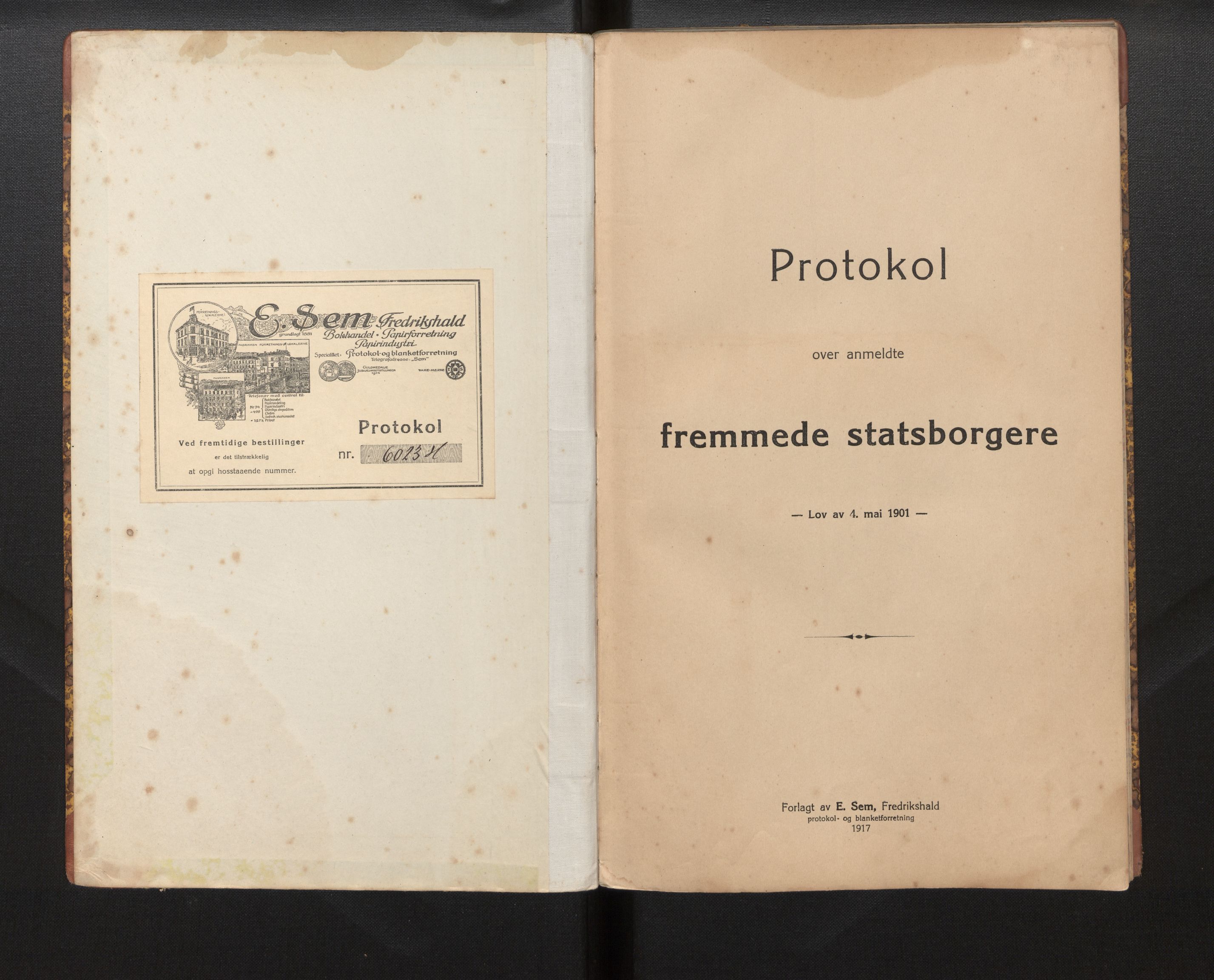 Lensmannen i Sund og Austevoll, AV/SAB-A-35201/0020/L0004: Framandprotokoll, 1918-1936