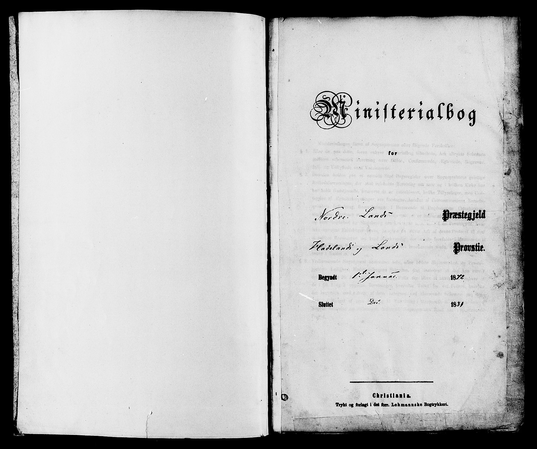 Nordre Land prestekontor, SAH/PREST-124/H/Ha/Haa/L0002: Parish register (official) no. 2, 1872-1881