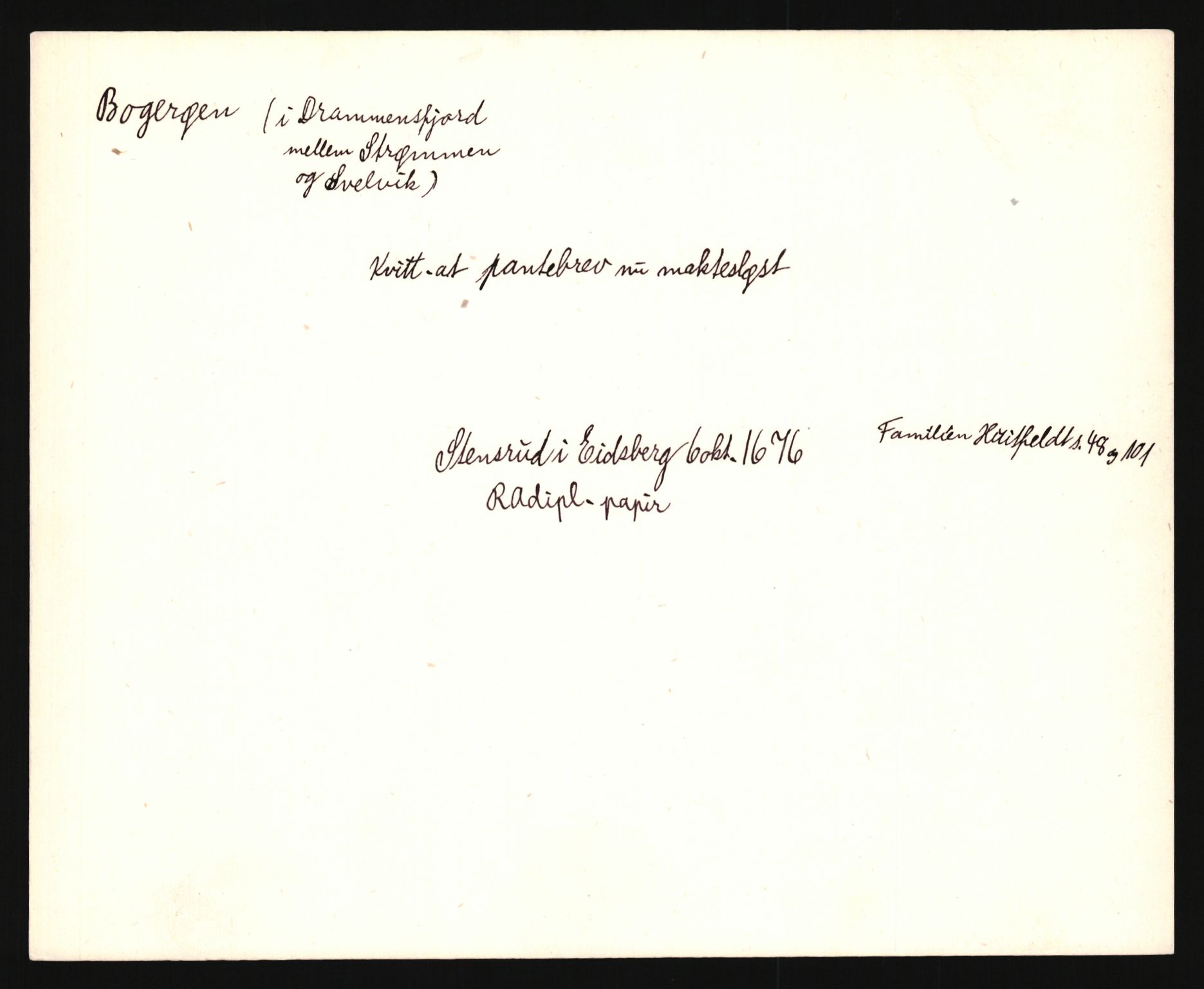 Riksarkivets diplomsamling, AV/RA-EA-5965/F35/F35e/L0012: Registreringssedler Buskerud 1, 1400-1700, p. 57