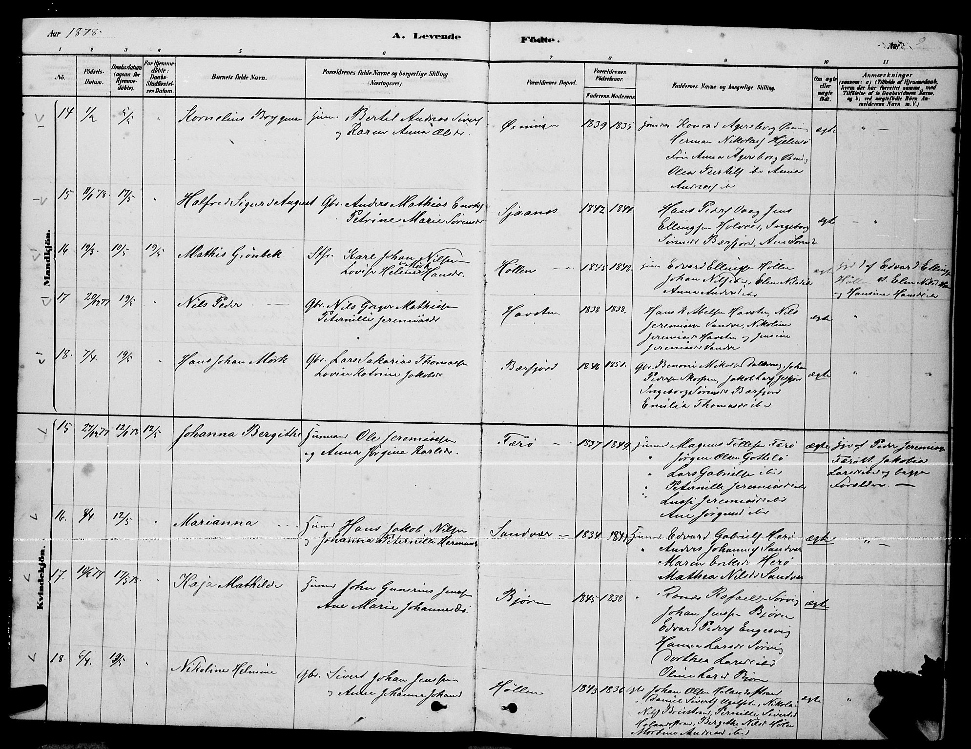 Ministerialprotokoller, klokkerbøker og fødselsregistre - Nordland, AV/SAT-A-1459/834/L0513: Parish register (copy) no. 834C04, 1877-1892, p. 9