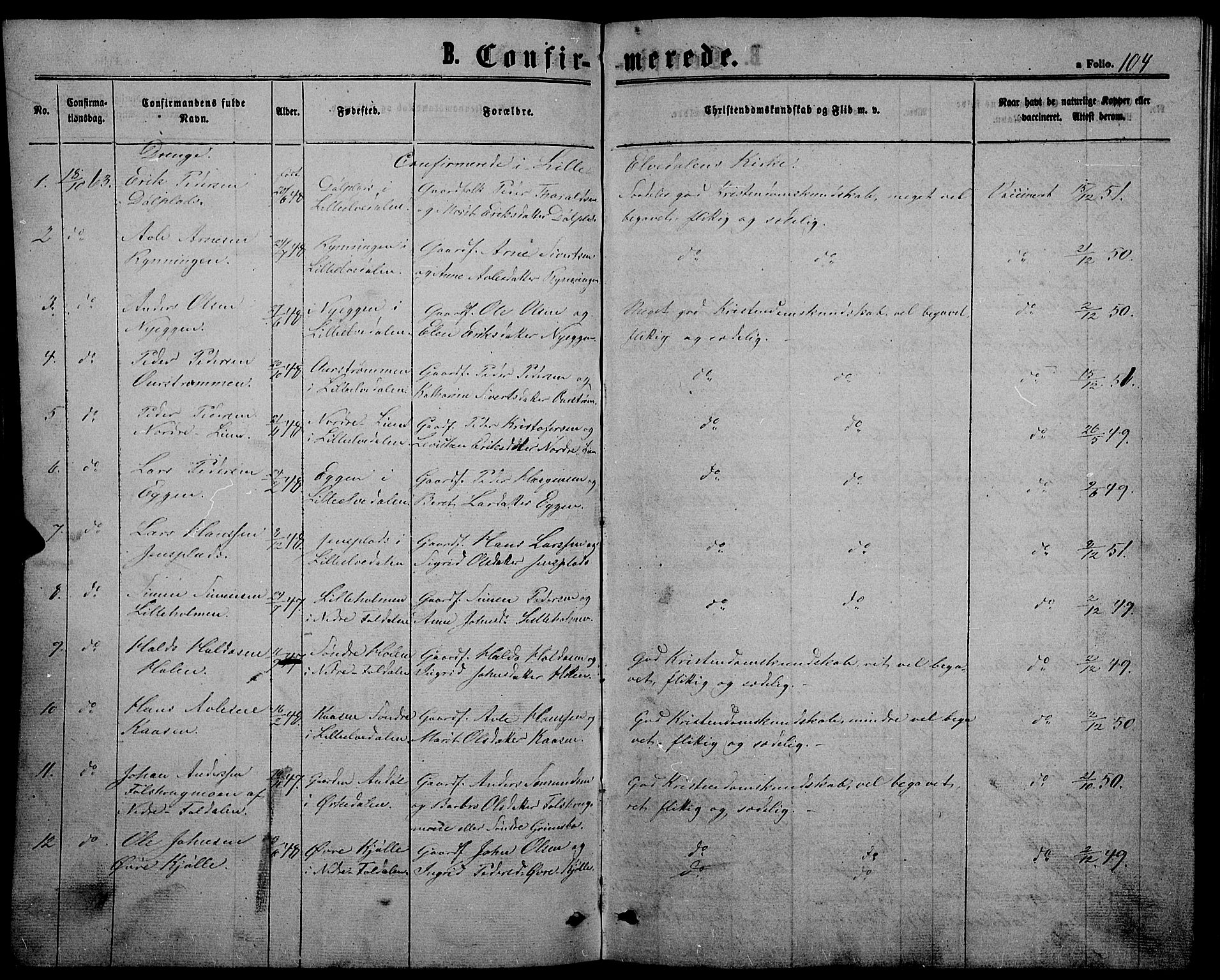 Alvdal prestekontor, SAH/PREST-060/H/Ha/Hab/L0002: Parish register (copy) no. 2, 1863-1878, p. 104