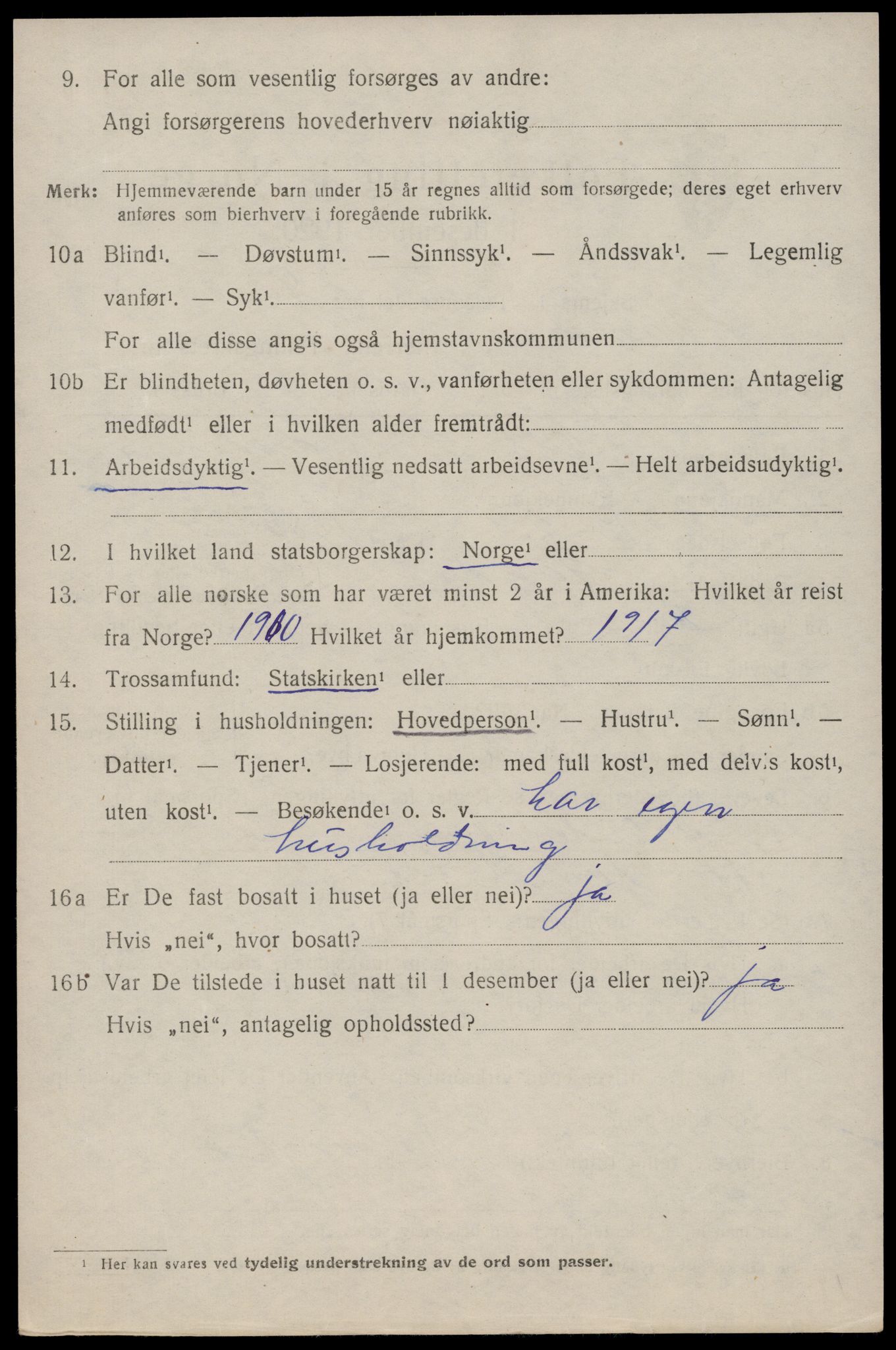 SAST, 1920 census for Sauda, 1920, p. 925