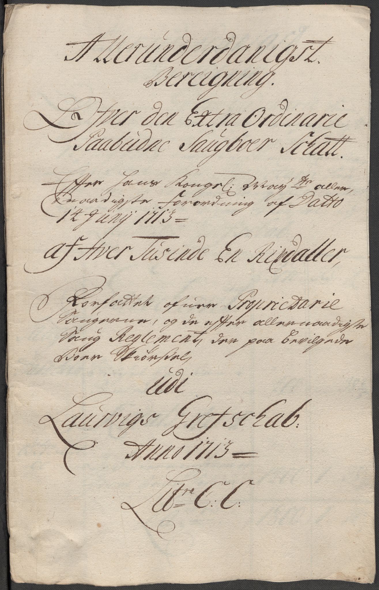 Rentekammeret inntil 1814, Reviderte regnskaper, Fogderegnskap, RA/EA-4092/R33/L1985: Fogderegnskap Larvik grevskap, 1713, p. 286