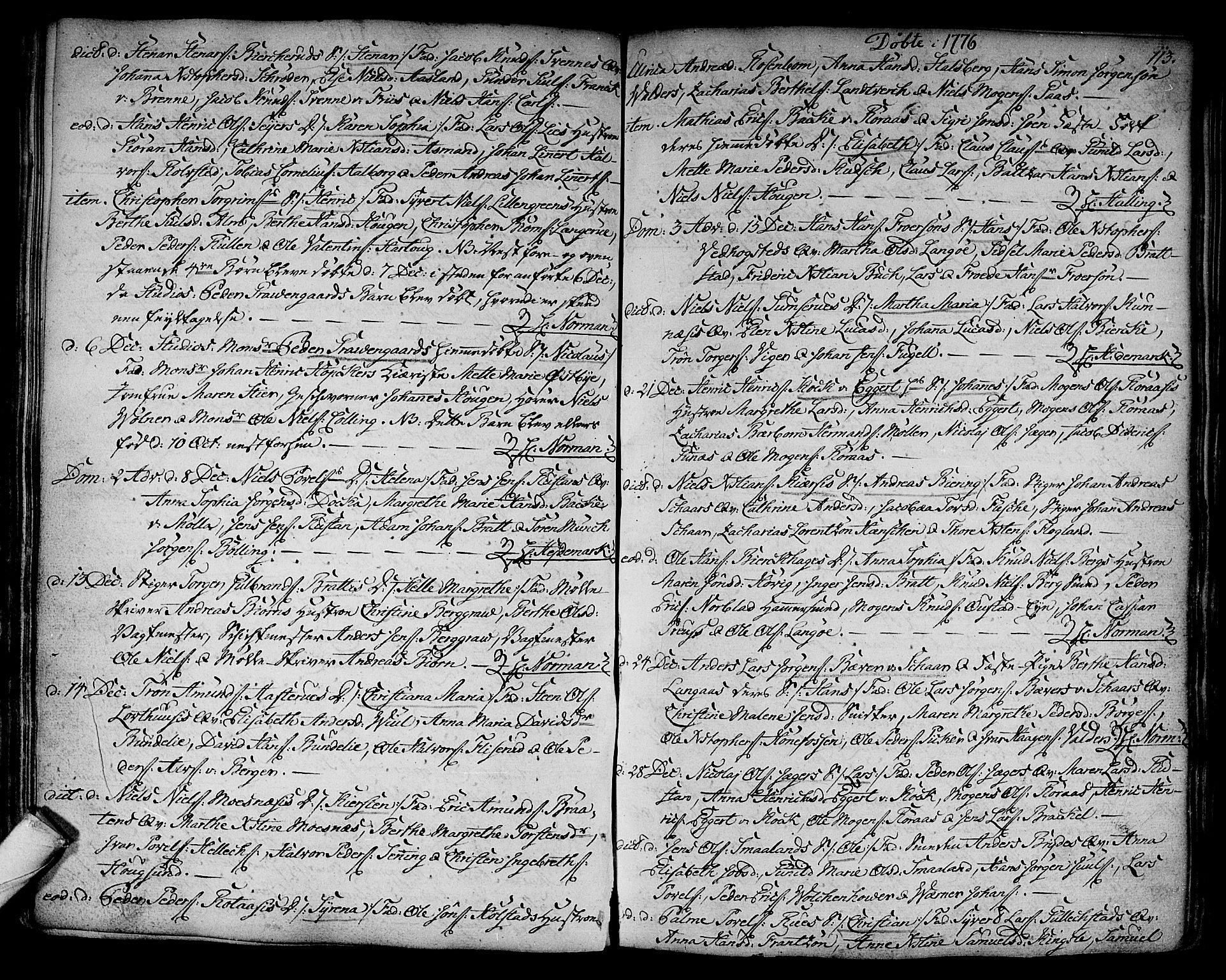 Kongsberg kirkebøker, SAKO/A-22/F/Fa/L0005: Parish register (official) no. I 5, 1769-1782, p. 113