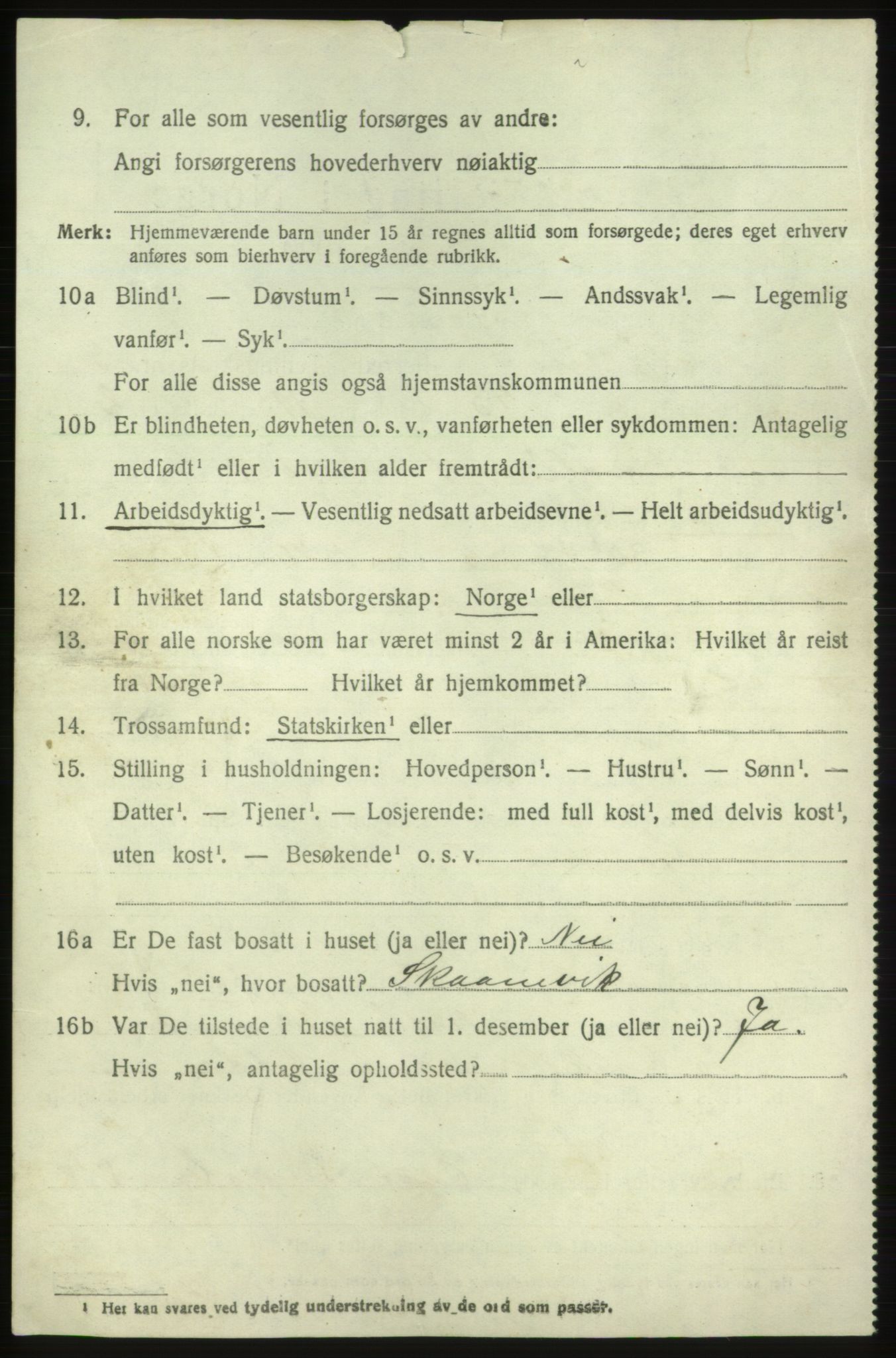 SAB, 1920 census for Fjelberg, 1920, p. 2178