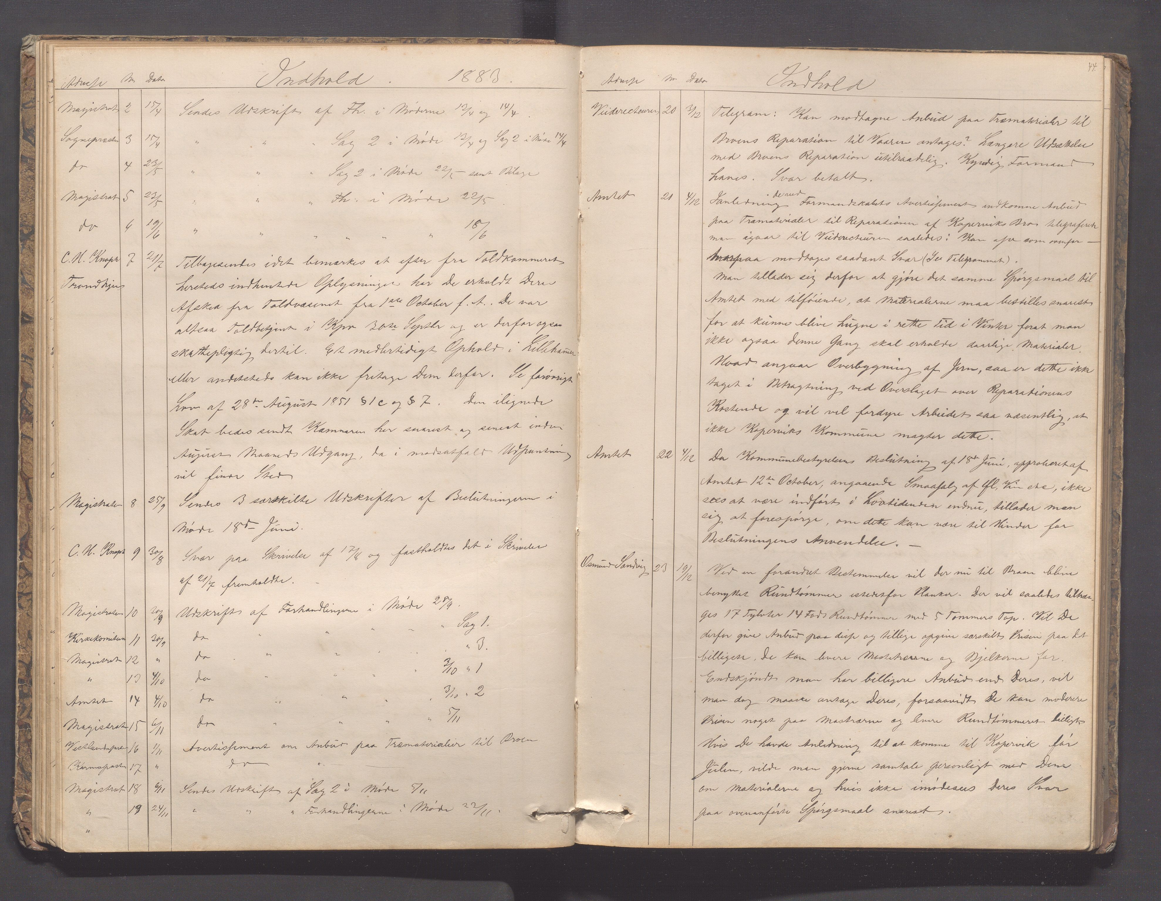 Kopervik Kommune - Formannskapet og Bystyret, IKAR/K-102468/B/L0001: Kopibok, 1866-1905, p. 44