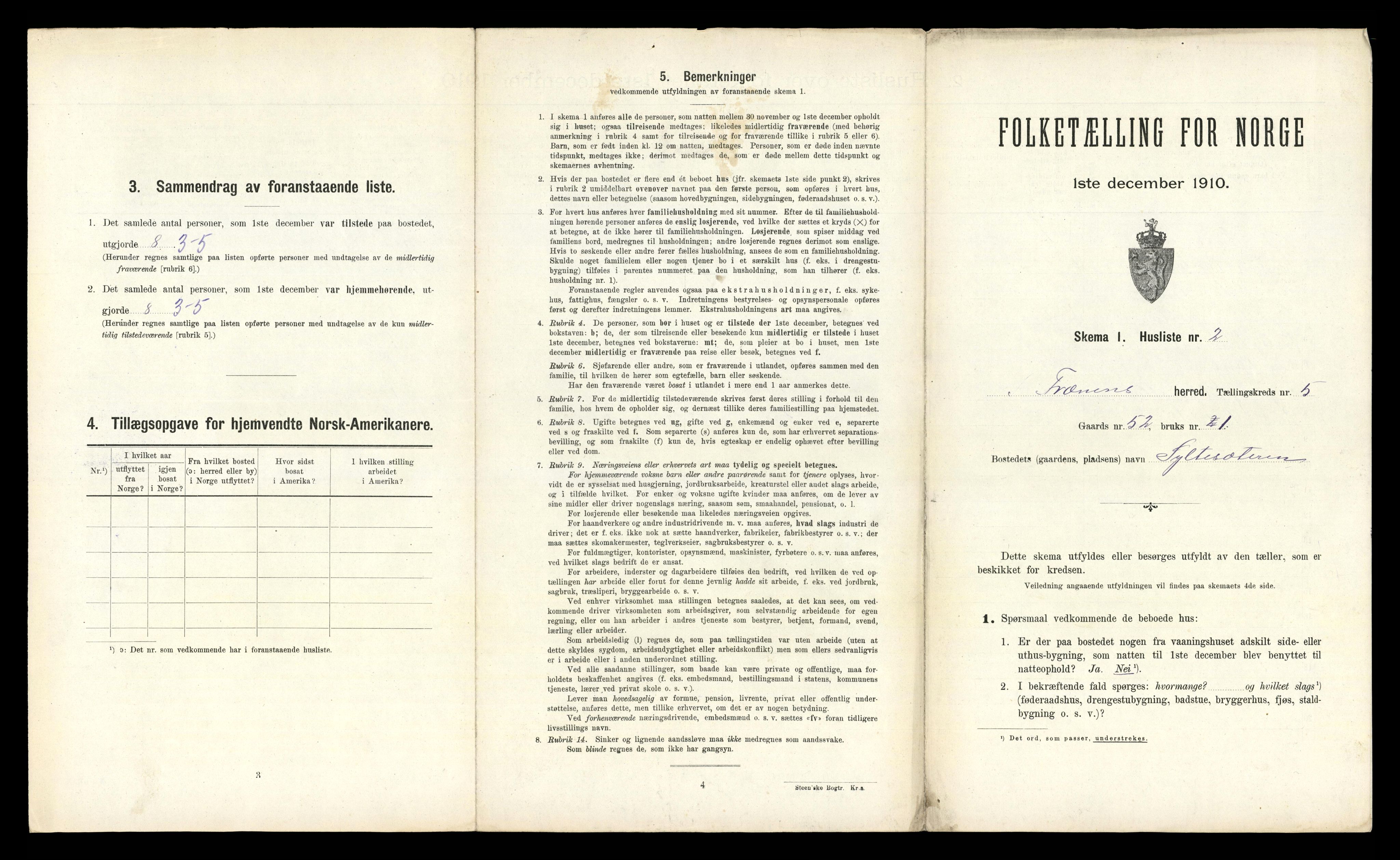 RA, 1910 census for Fræna, 1910, p. 578