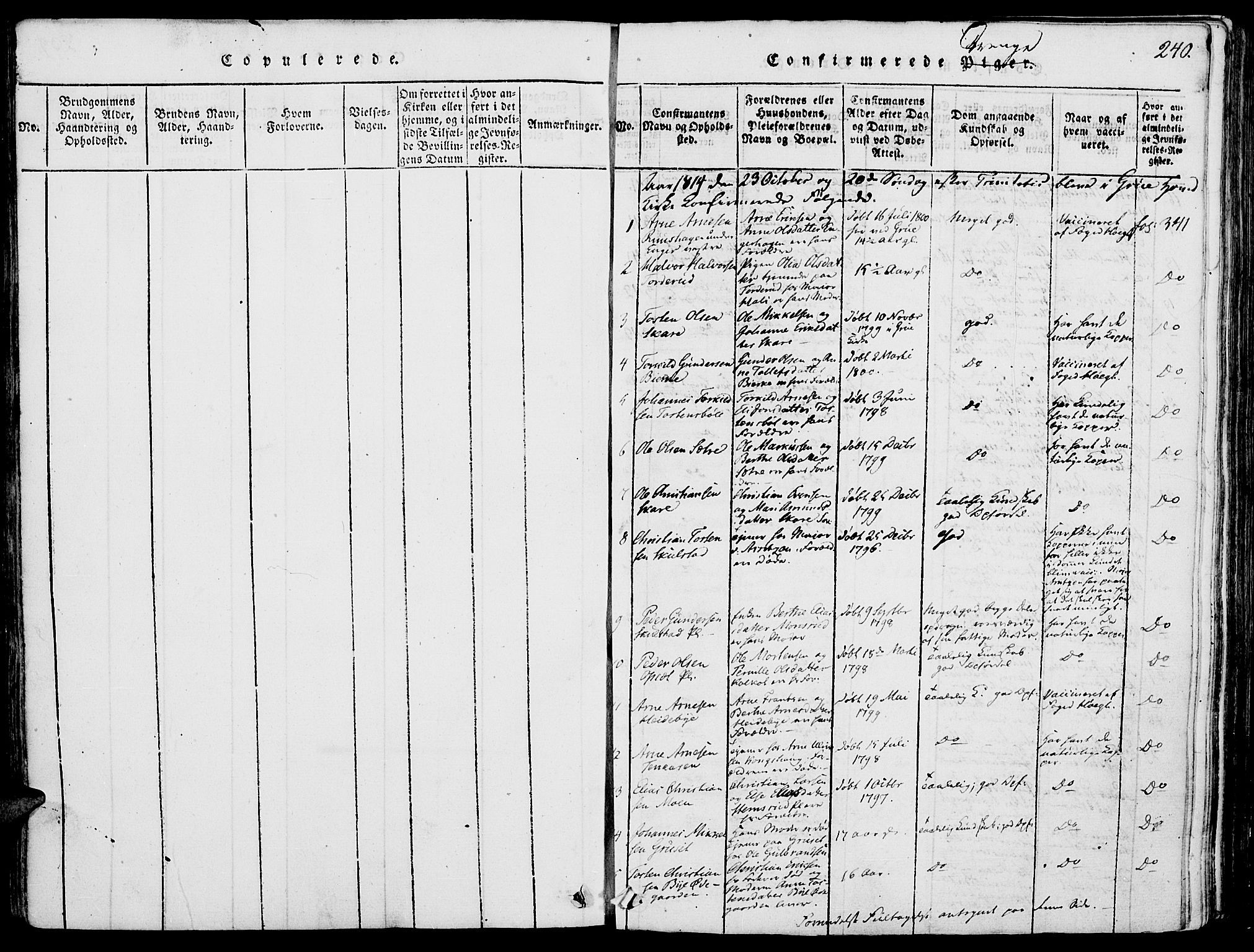 Grue prestekontor, SAH/PREST-036/H/Ha/Haa/L0006: Parish register (official) no. 6, 1814-1830, p. 240