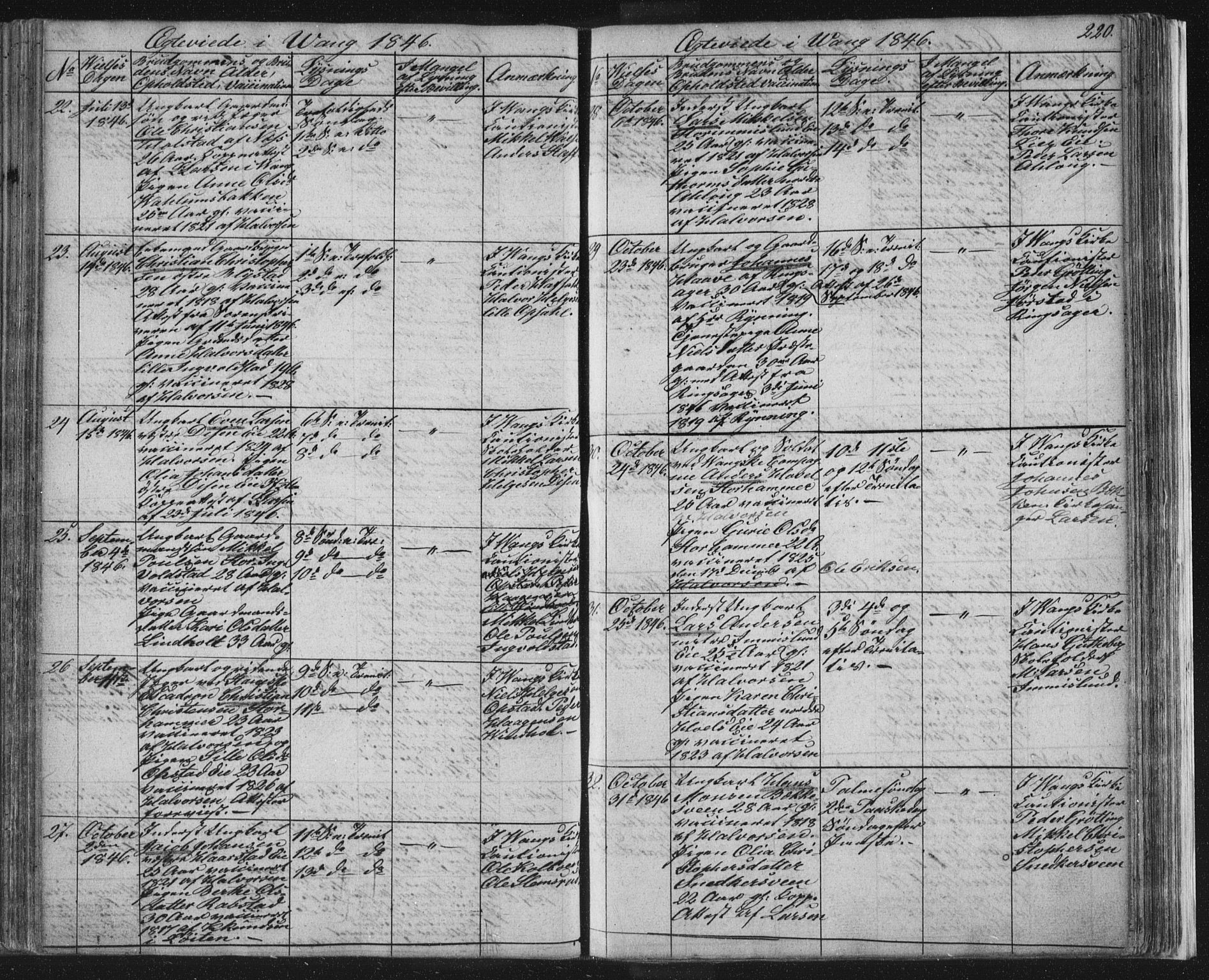 Vang prestekontor, Hedmark, SAH/PREST-008/H/Ha/Hab/L0008: Parish register (copy) no. 8, 1832-1854, p. 220
