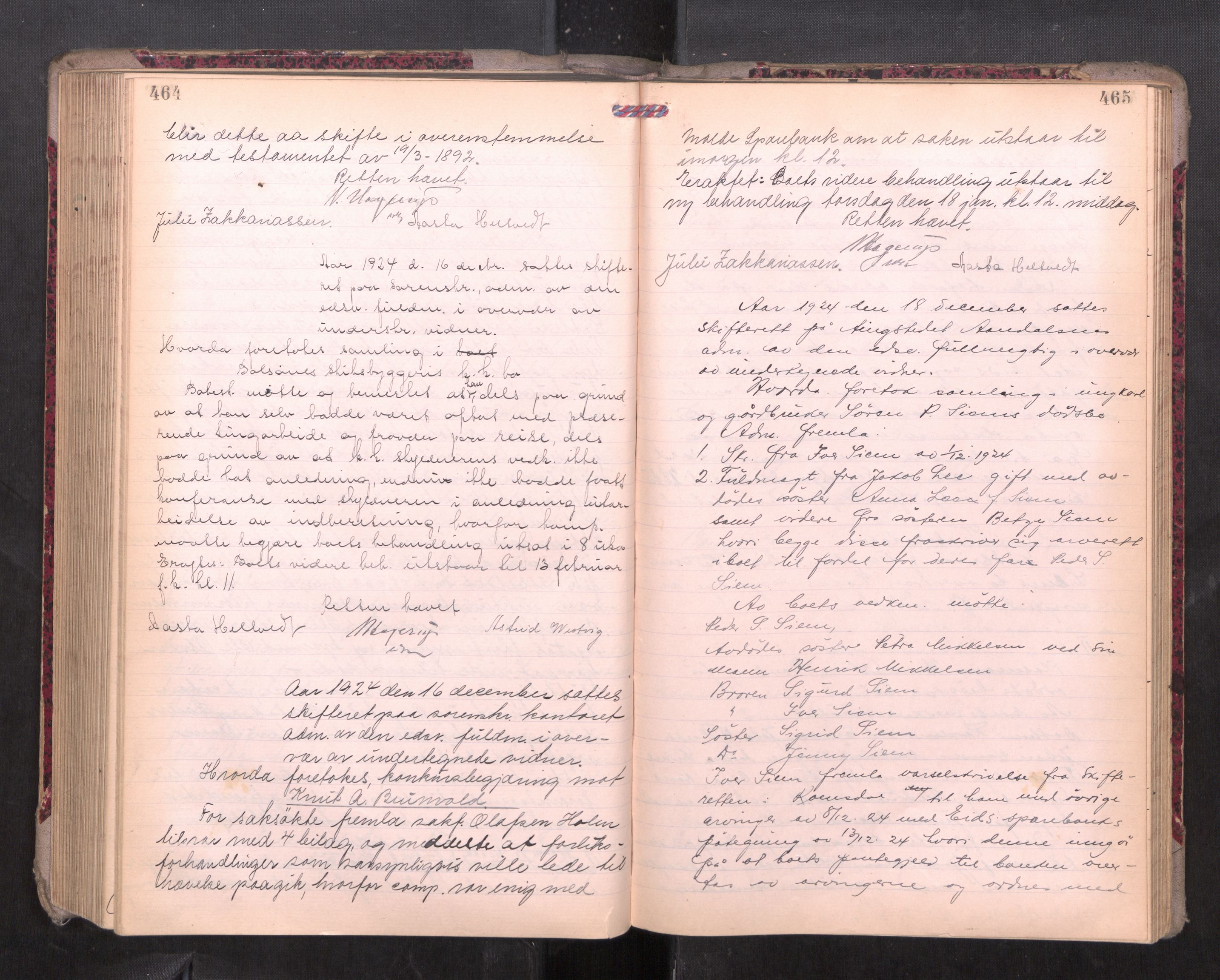 Romsdal sorenskriveri, AV/SAT-A-4149/1/3/3B/L0010: Skiftebehandlingsprotokoll, 1923-1925, p. 464-465