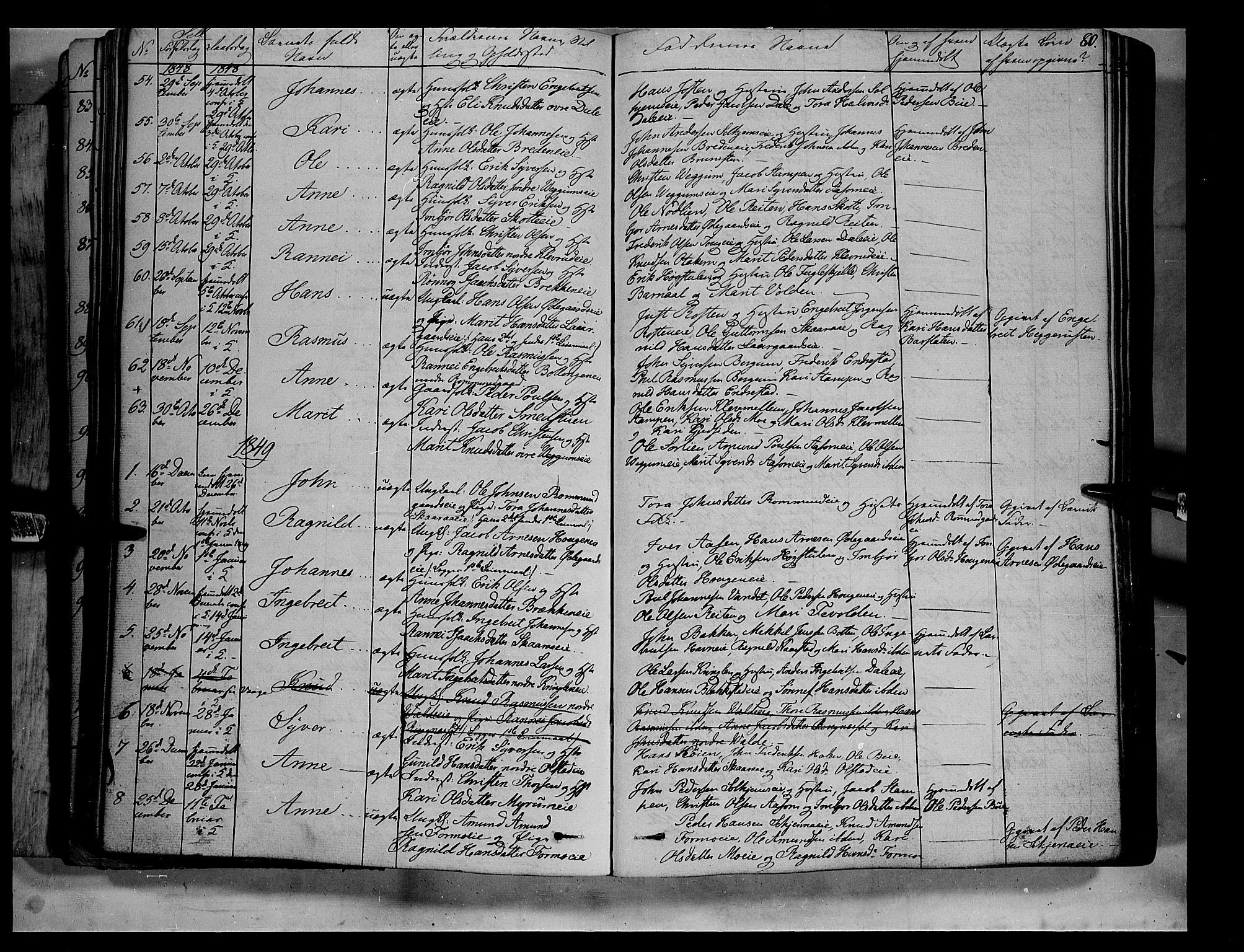 Vågå prestekontor, SAH/PREST-076/H/Ha/Haa/L0005: Parish register (official) no. 5 /3, 1842-1856, p. 80