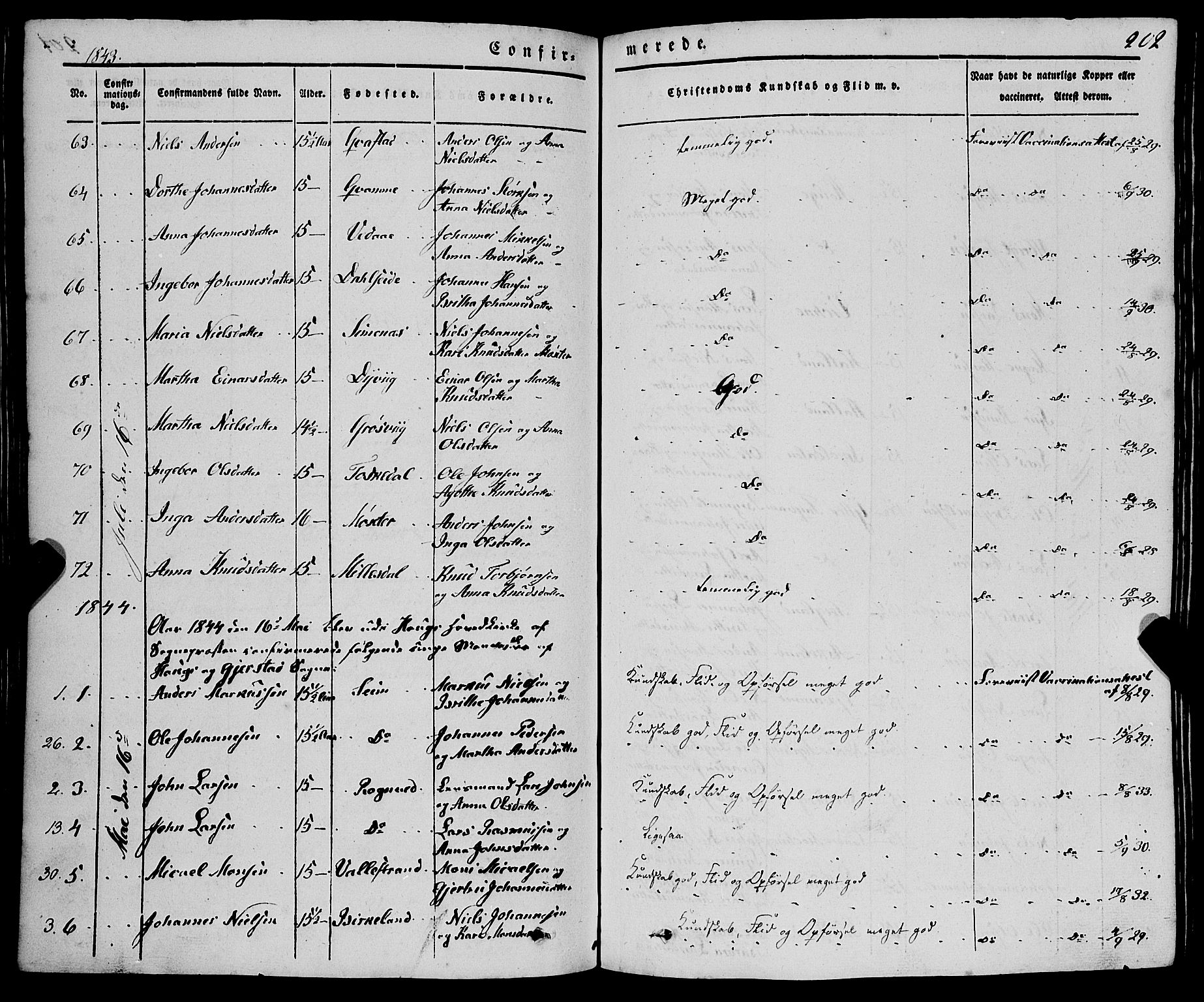 Haus sokneprestembete, AV/SAB-A-75601/H/Haa: Parish register (official) no. A 15, 1838-1847, p. 202