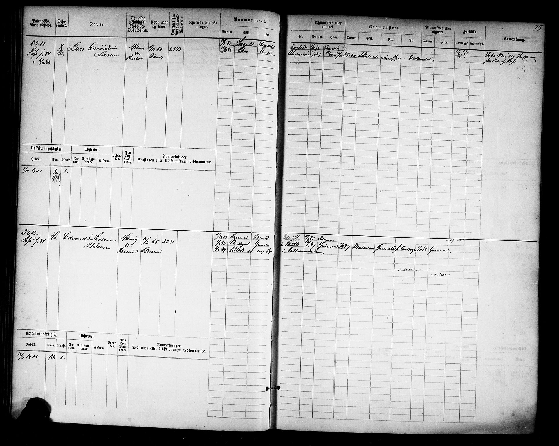 Farsund mønstringskrets, AV/SAK-2031-0017/F/Fb/L0019: Hovedrulle nr 3067-3832, Z-11, 1882-1922, p. 78