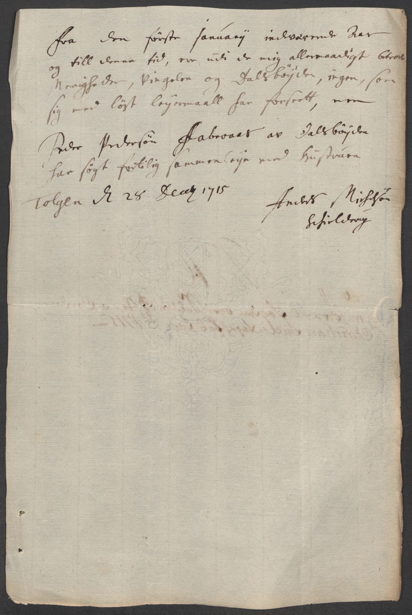 Rentekammeret inntil 1814, Reviderte regnskaper, Fogderegnskap, AV/RA-EA-4092/R13/L0853: Fogderegnskap Solør, Odal og Østerdal, 1715, p. 268