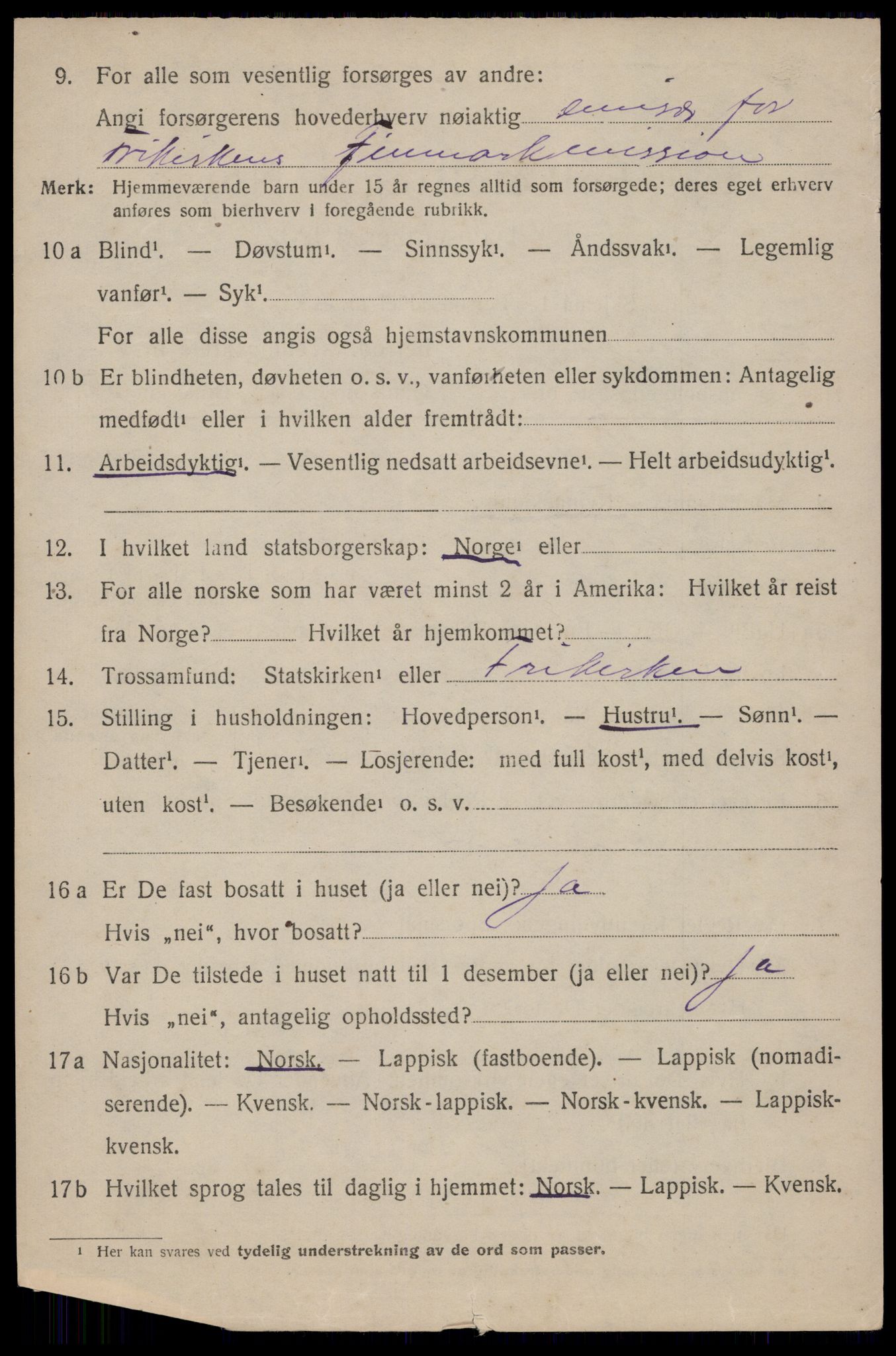 SAT, 1920 census for Dverberg, 1920, p. 11559