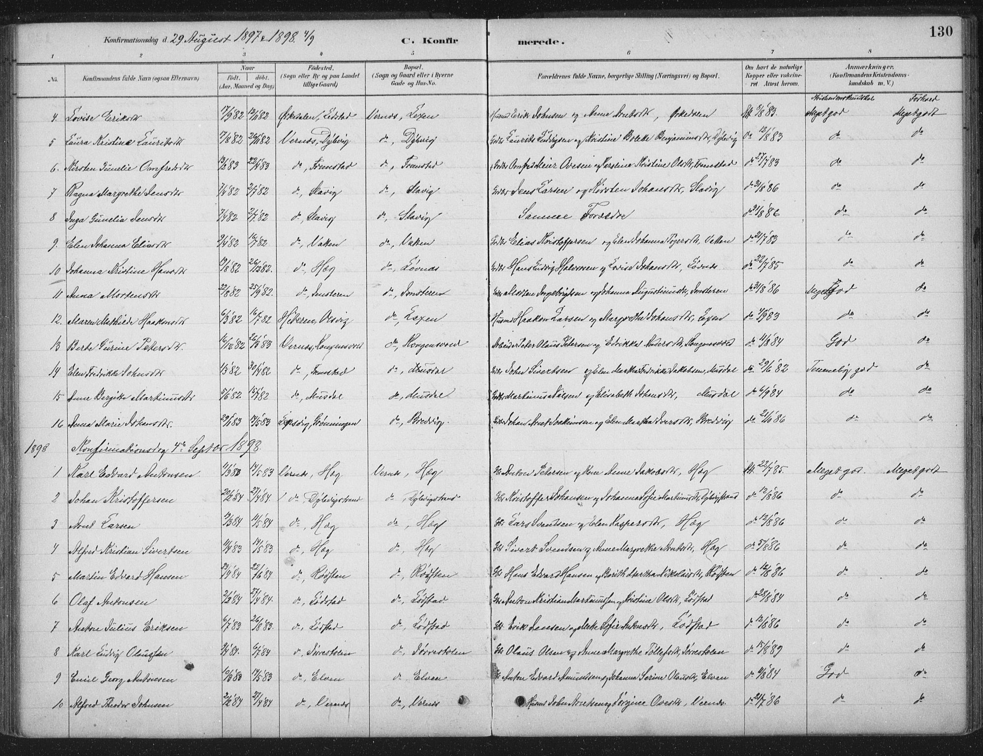Ministerialprotokoller, klokkerbøker og fødselsregistre - Sør-Trøndelag, SAT/A-1456/662/L0755: Parish register (official) no. 662A01, 1879-1905, p. 130