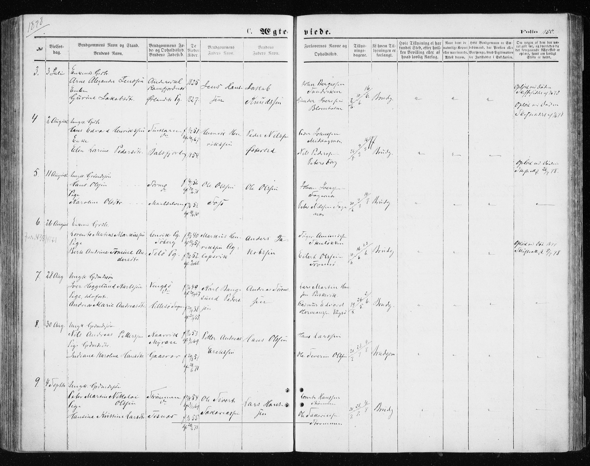 Tromsøysund sokneprestkontor, SATØ/S-1304/G/Ga/L0003kirke: Parish register (official) no. 3, 1875-1880, p. 150