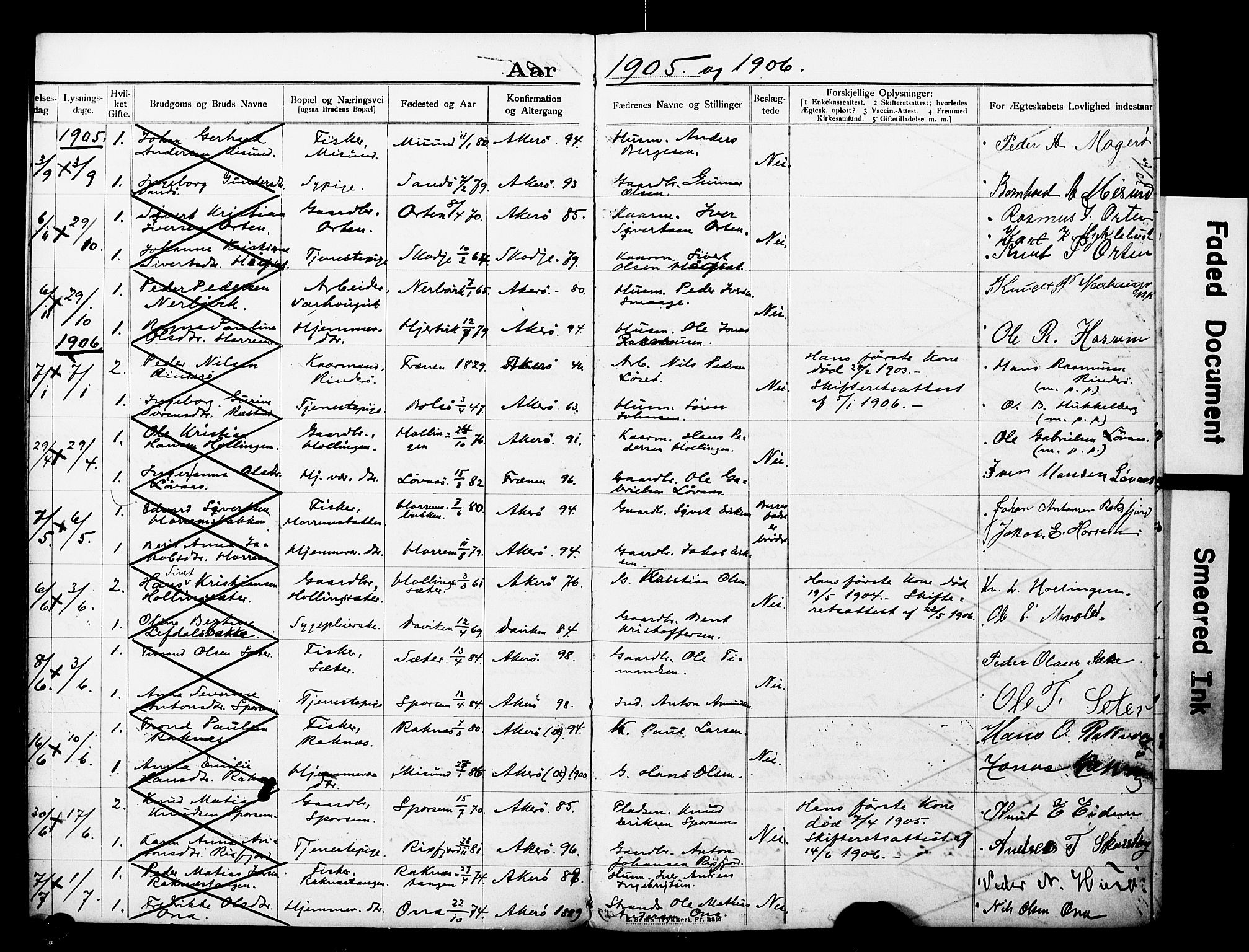 Ministerialprotokoller, klokkerbøker og fødselsregistre - Møre og Romsdal, AV/SAT-A-1454/560/L0723: Banns register no. 560A07, 1903-1916