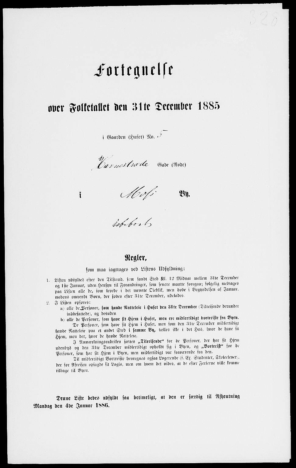 RA, 1885 census for 0104 Moss, 1885, p. 710