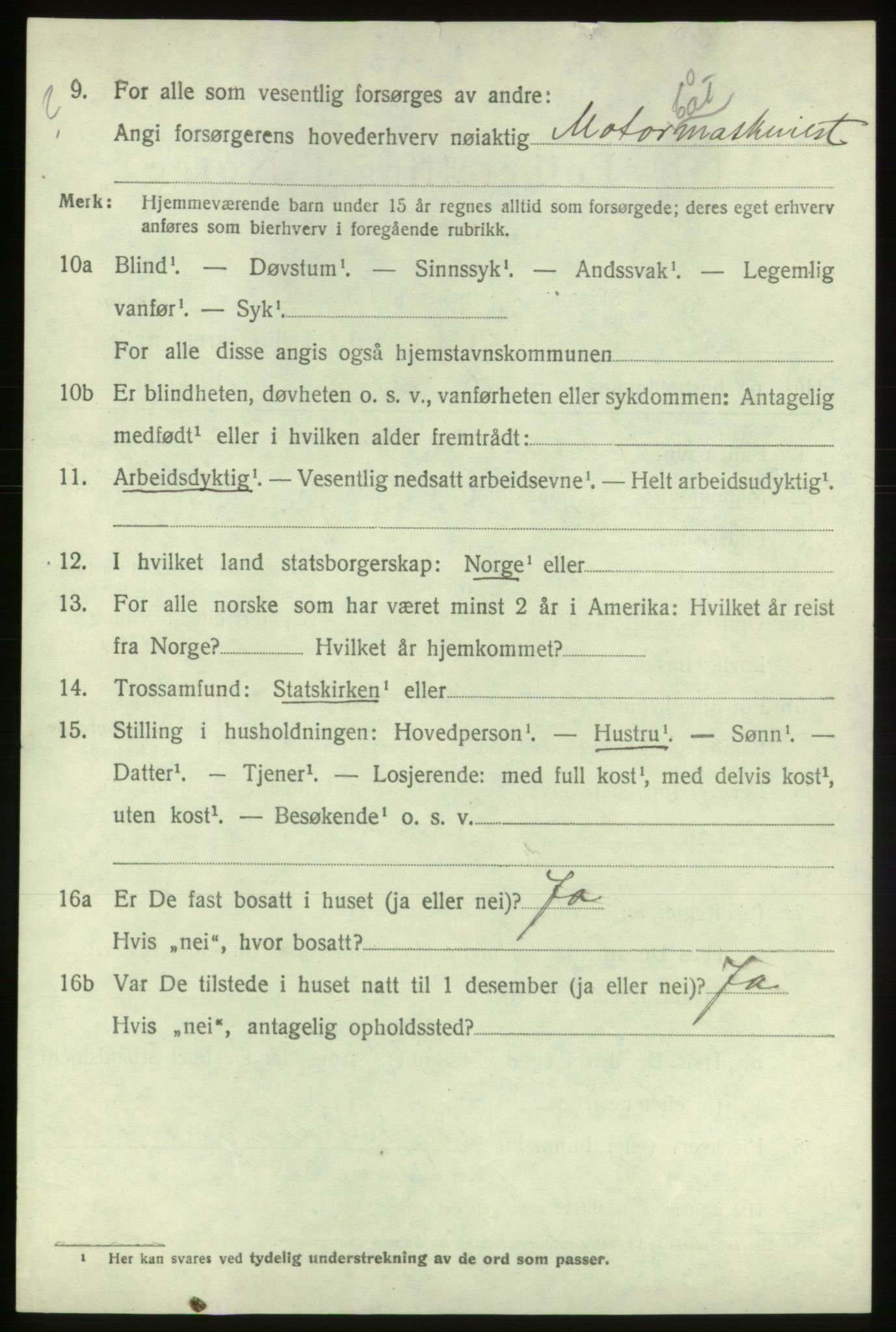 SAB, 1920 census for Bremnes, 1920, p. 1287