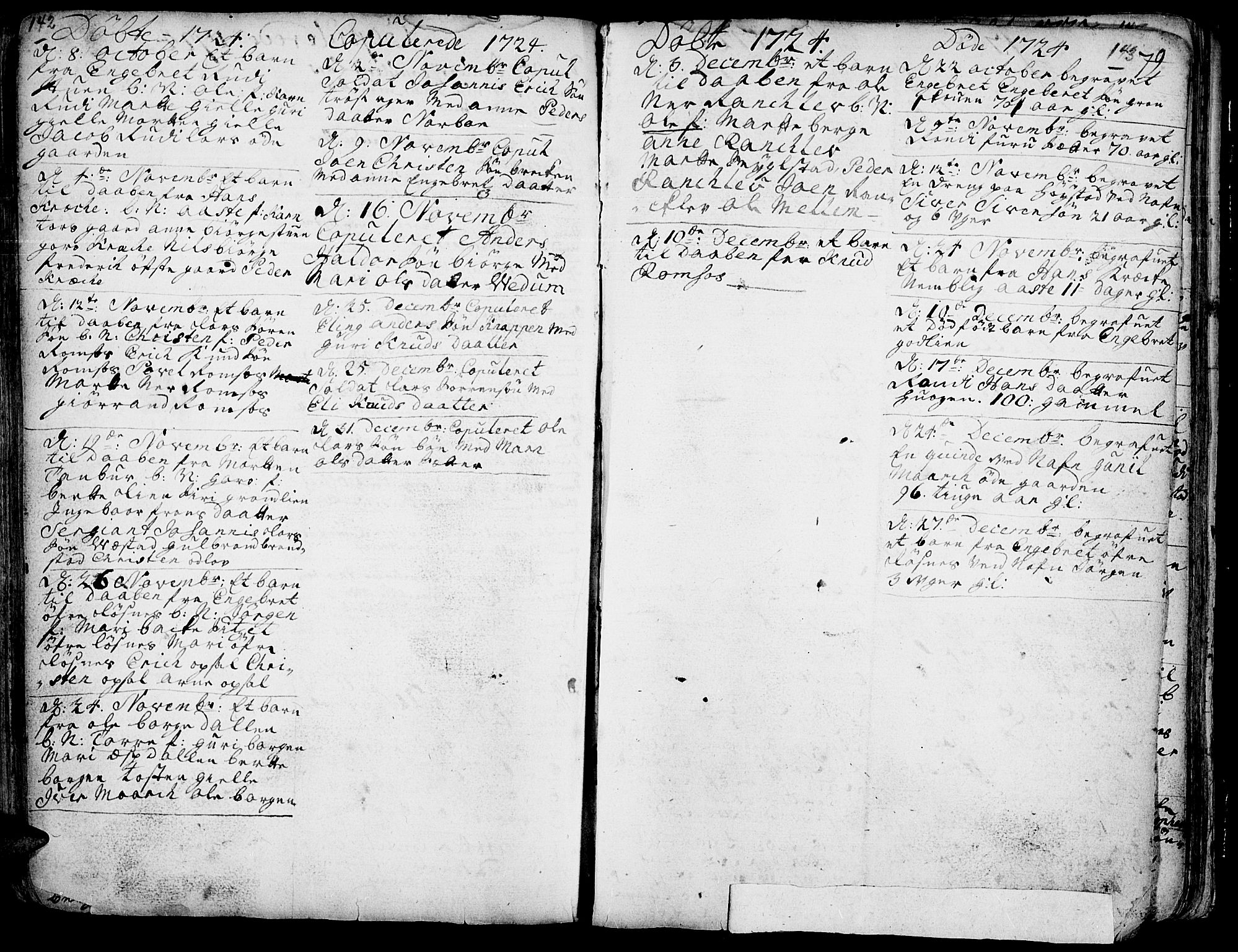 Ringebu prestekontor, SAH/PREST-082/H/Ha/Haa/L0001: Parish register (official) no. 1, 1696-1733, p. 142-143