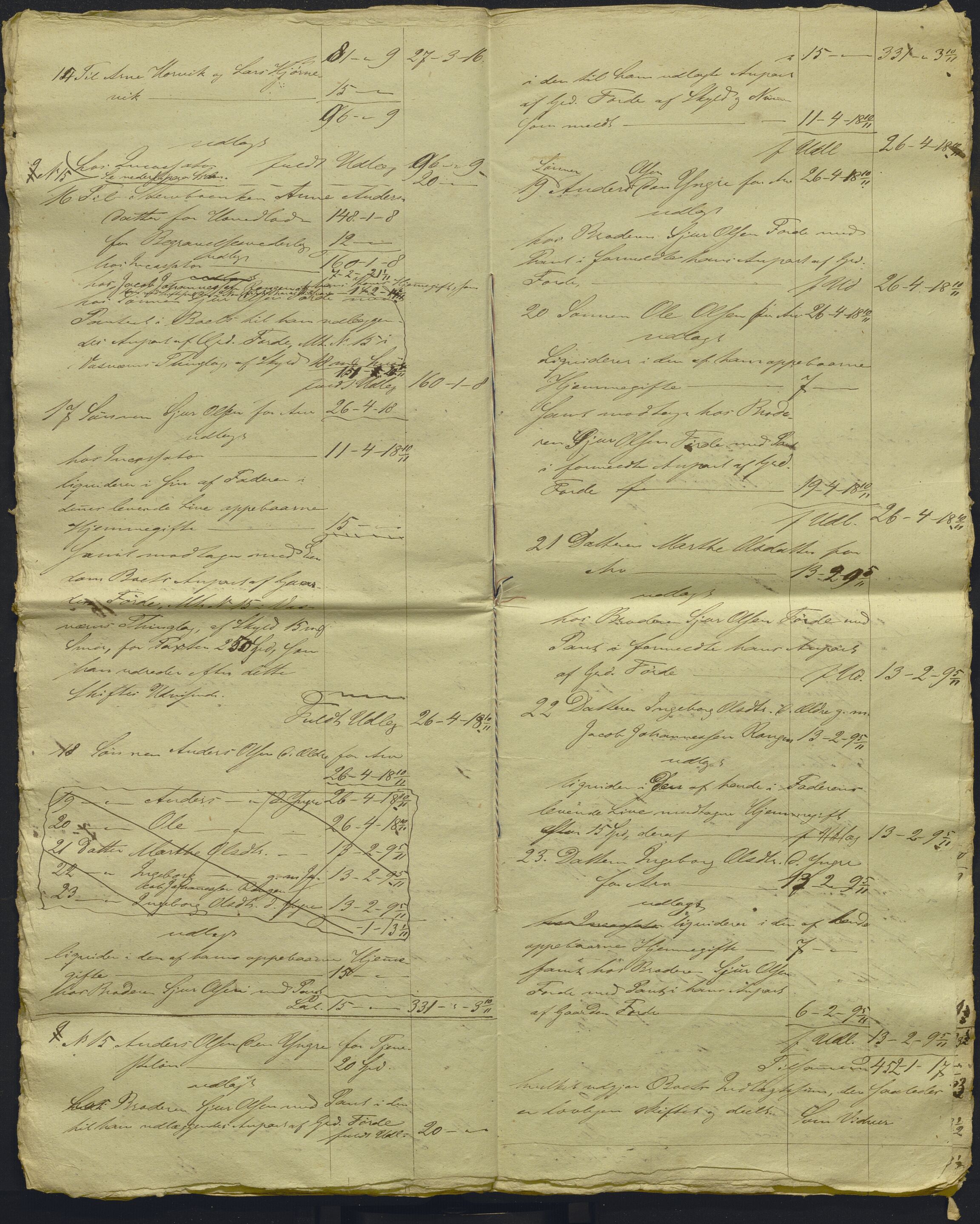 Nordhordland sorenskrivar, AV/SAB-A-2901/1/H/Hd/Hdb/L0001: Konsept til utlodningar, 1850-1852, p. 372