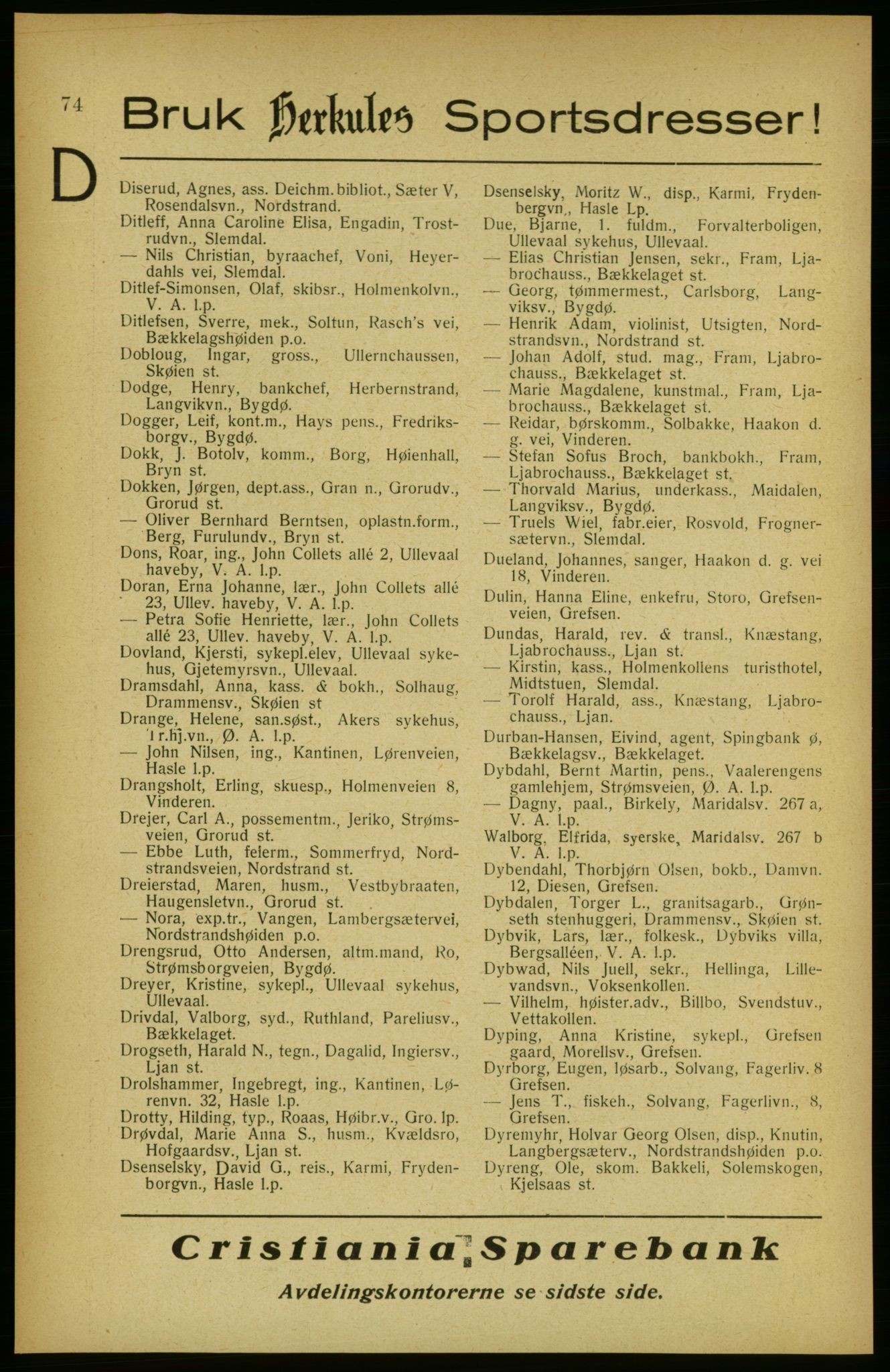 Aker adressebok/adressekalender, PUBL/001/A/002: Akers adressekalender, 1922, p. 74