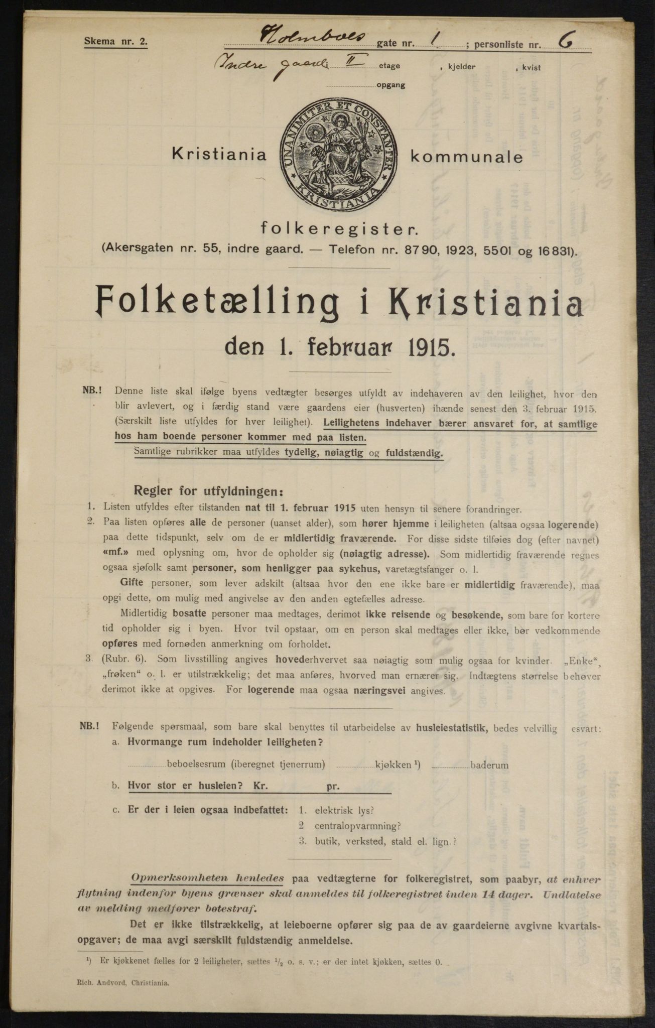 OBA, Municipal Census 1915 for Kristiania, 1915, p. 40359