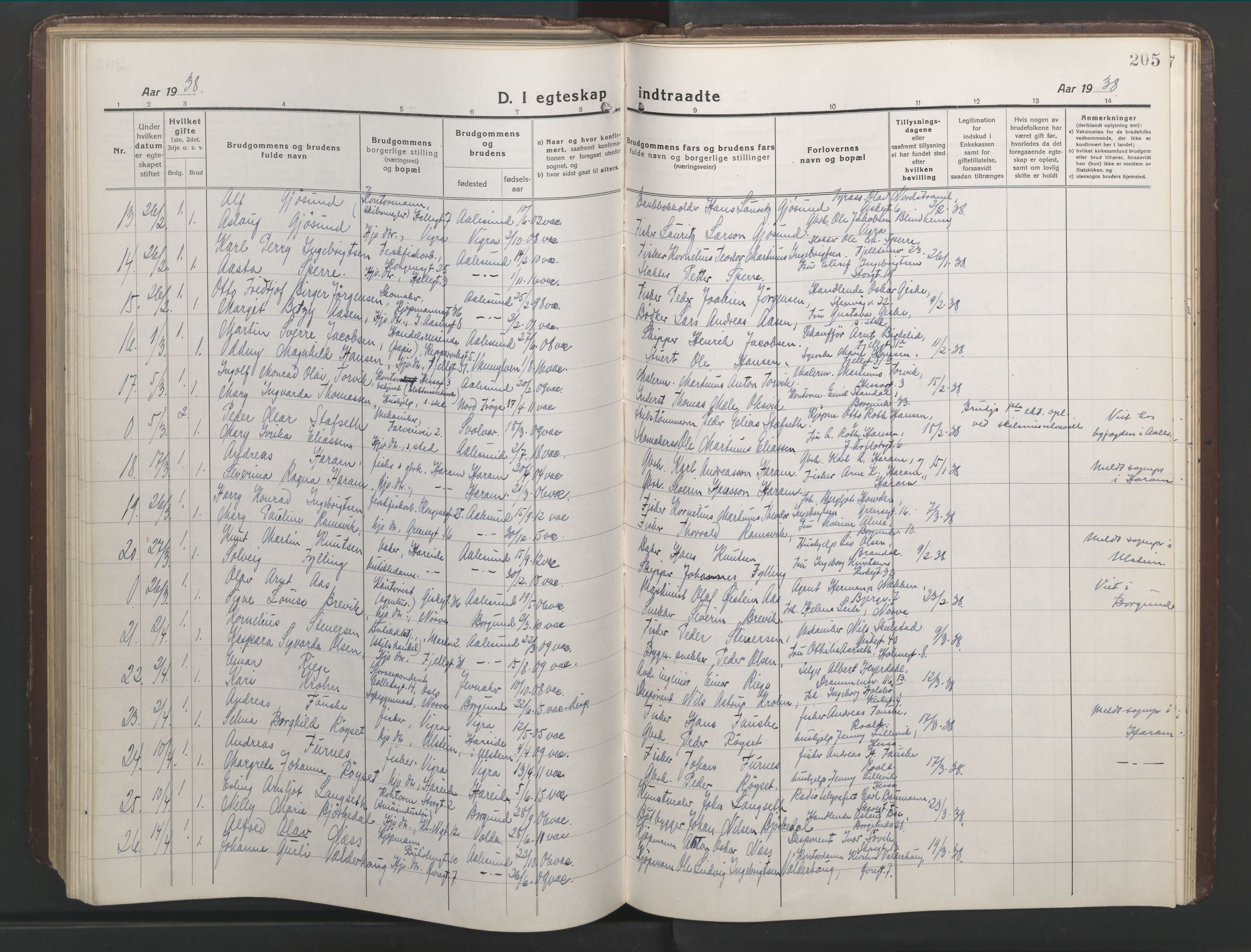 Ministerialprotokoller, klokkerbøker og fødselsregistre - Møre og Romsdal, AV/SAT-A-1454/529/L0473: Parish register (copy) no. 529C10, 1918-1941, p. 205