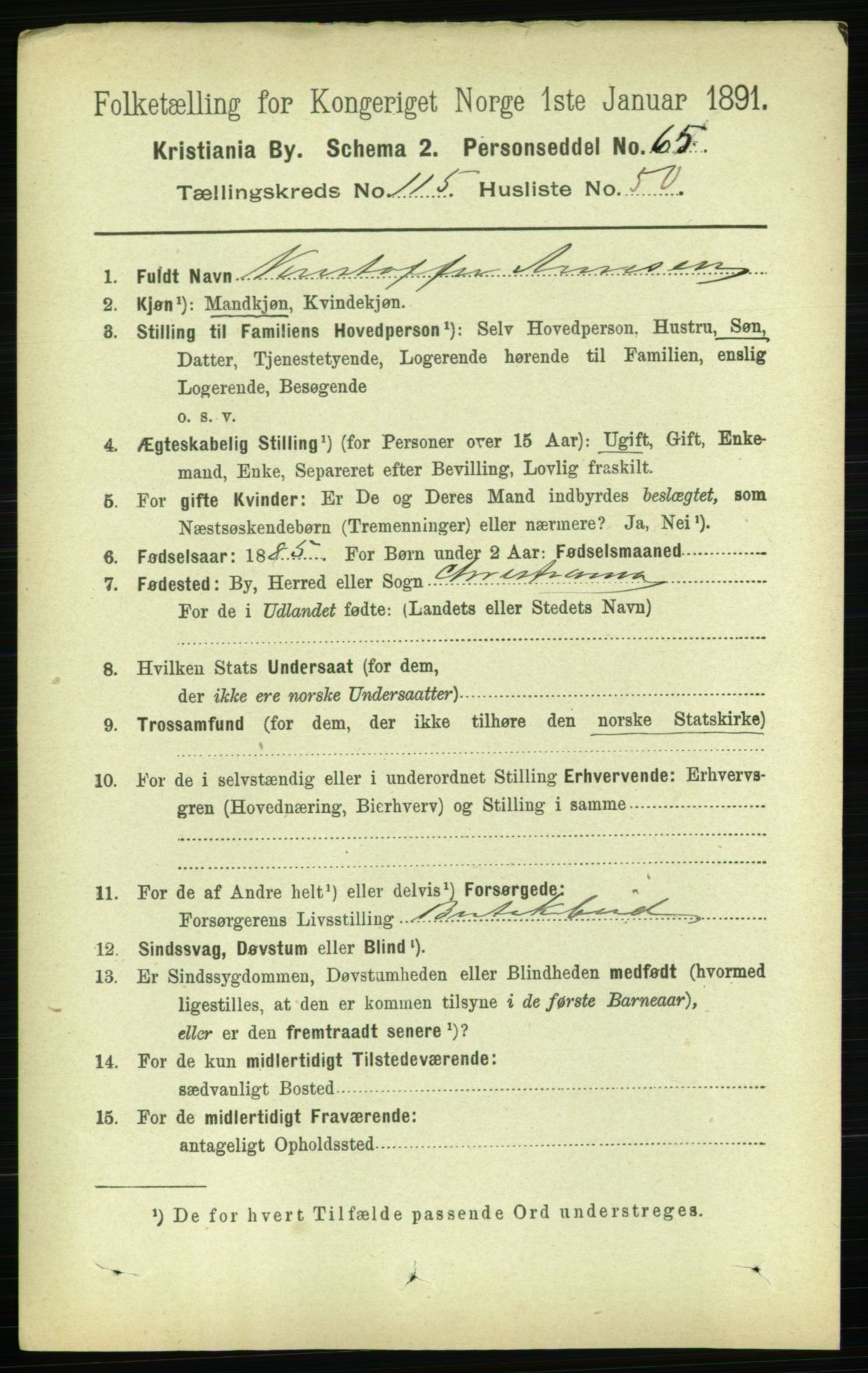 RA, 1891 census for 0301 Kristiania, 1891, p. 62402