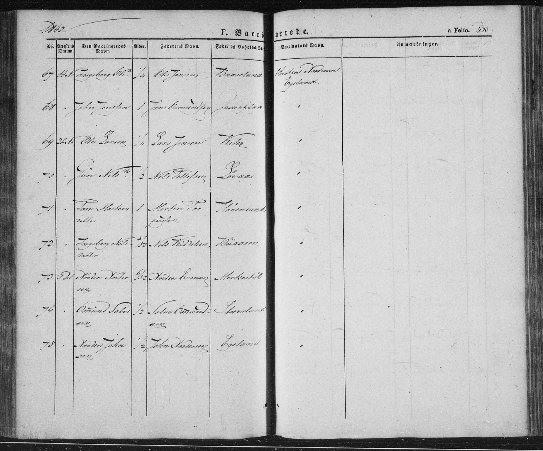 Vennesla sokneprestkontor, AV/SAK-1111-0045/Fa/Fac/L0004: Parish register (official) no. A 4, 1834-1855, p. 530