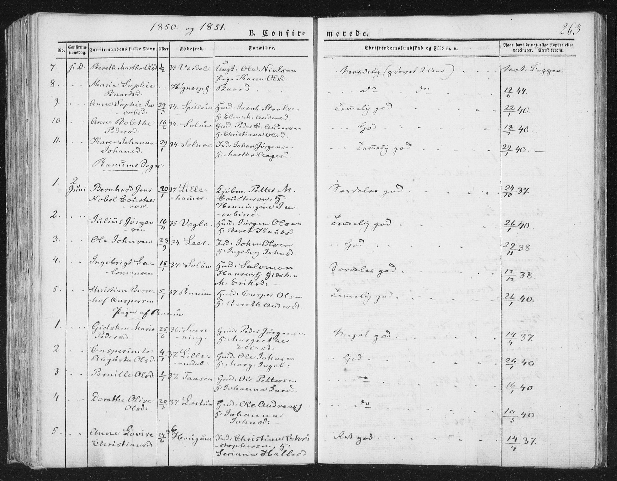 Ministerialprotokoller, klokkerbøker og fødselsregistre - Nord-Trøndelag, SAT/A-1458/764/L0551: Parish register (official) no. 764A07a, 1824-1864, p. 263