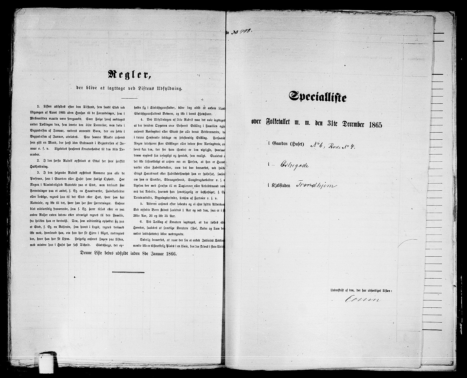 RA, 1865 census for Trondheim, 1865, p. 1040