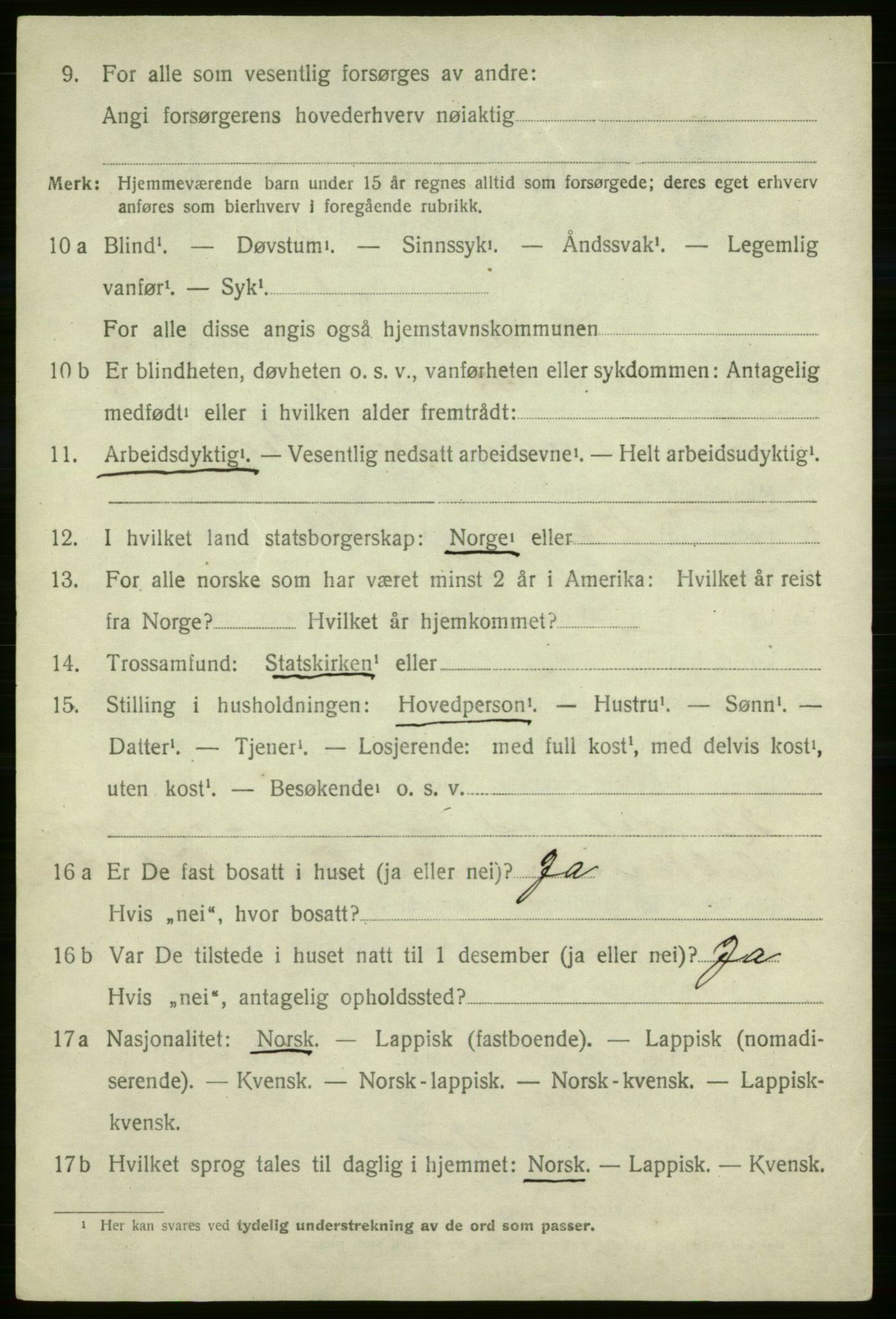 SATØ, 1920 census for Talvik, 1920, p. 1525